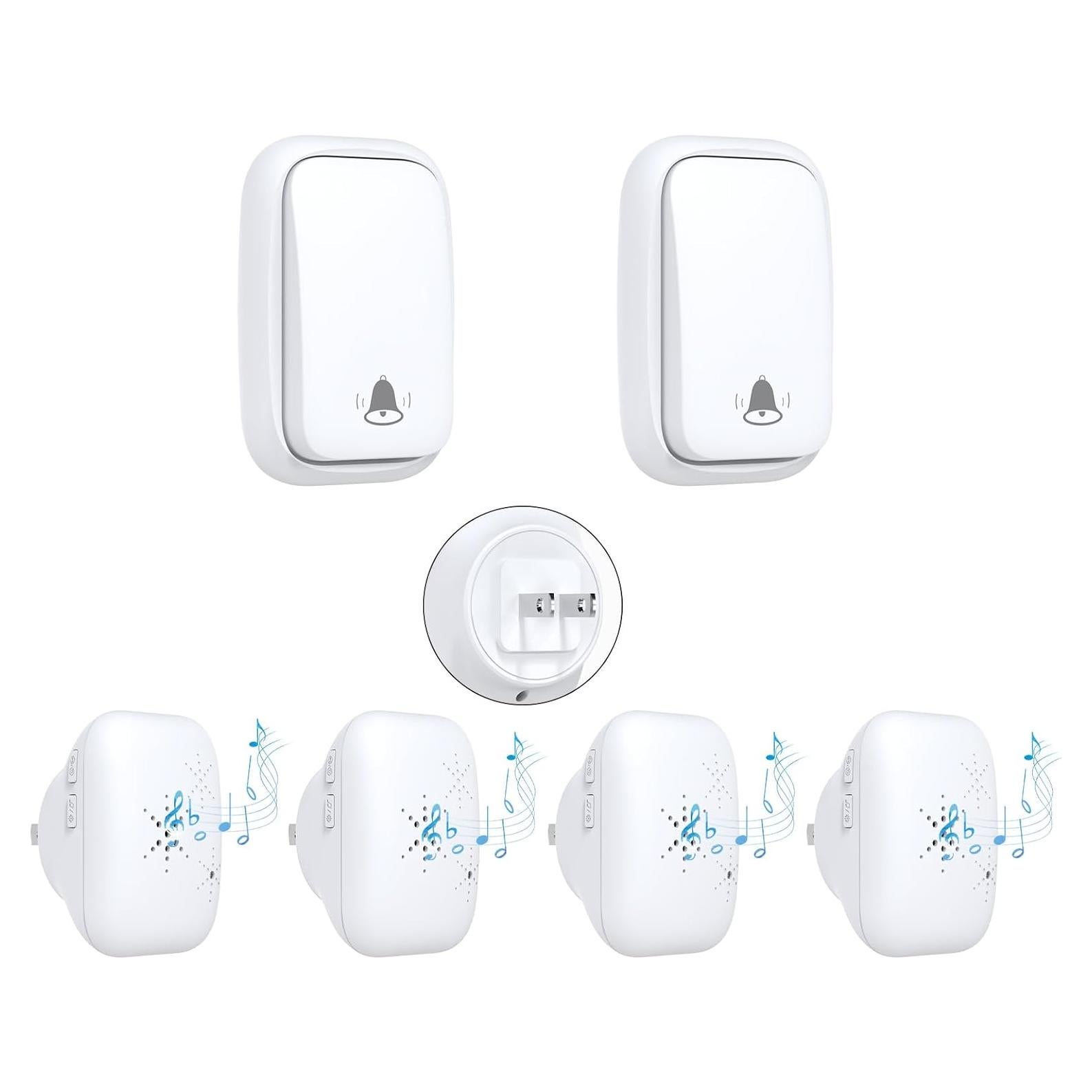 Timbre Inalámbrico Autoalimentado Cerhot 100m 38 Tonos Impermeable