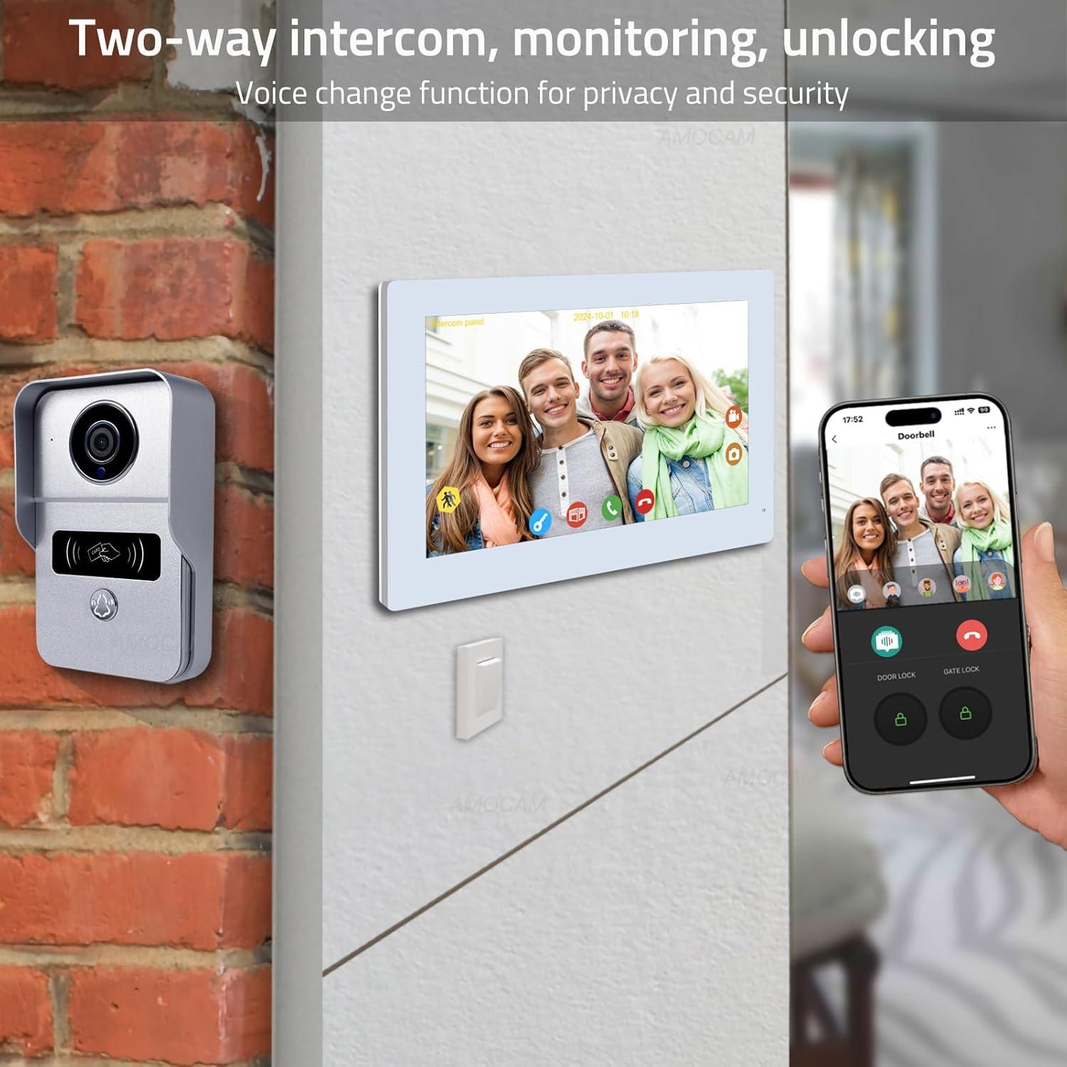 Intercomunicador de Video 7" AMOCAM 1080P WiFi 2 Hilos