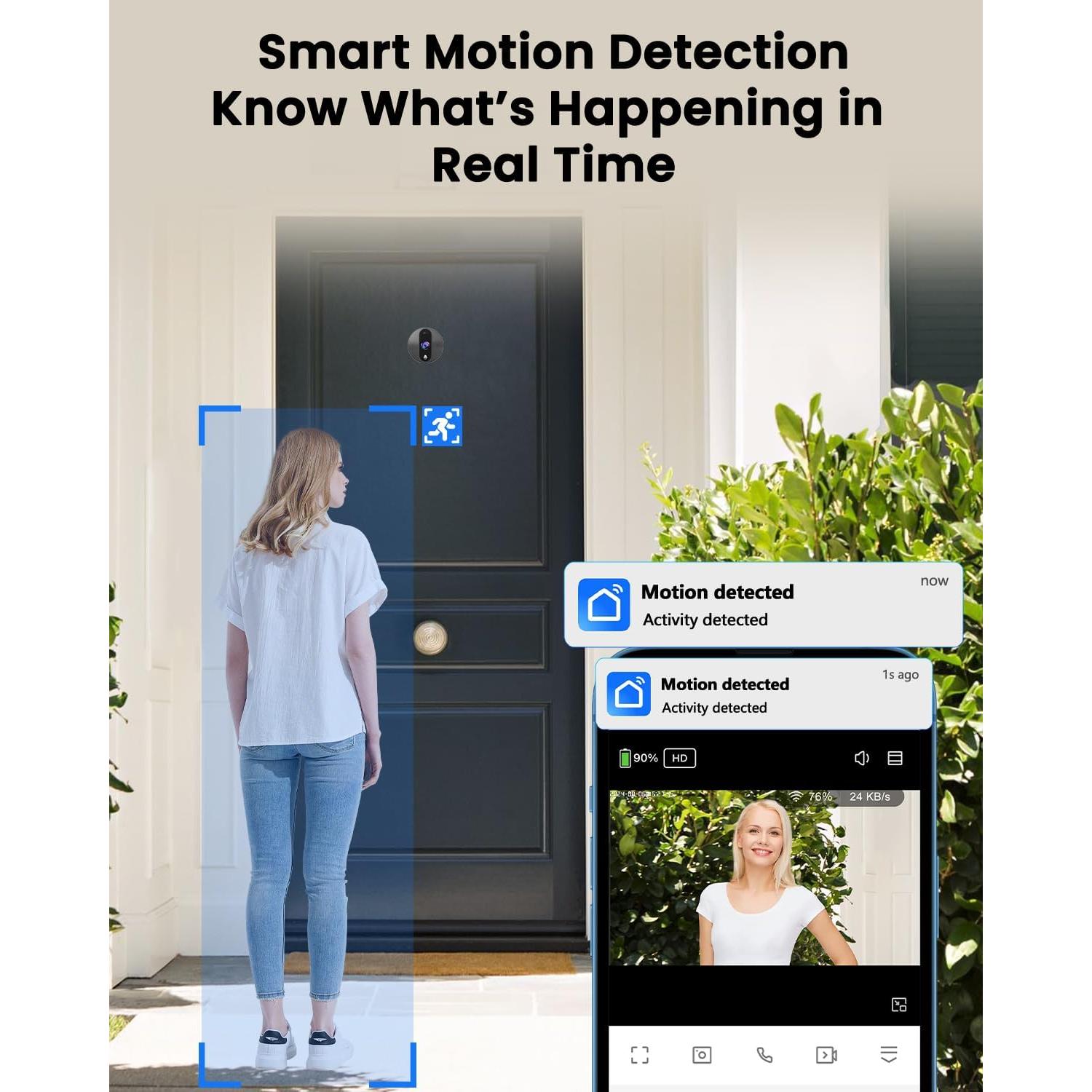 Cámara de Timbre de Puerta Bextgoo 2K con Pantalla 4.3"