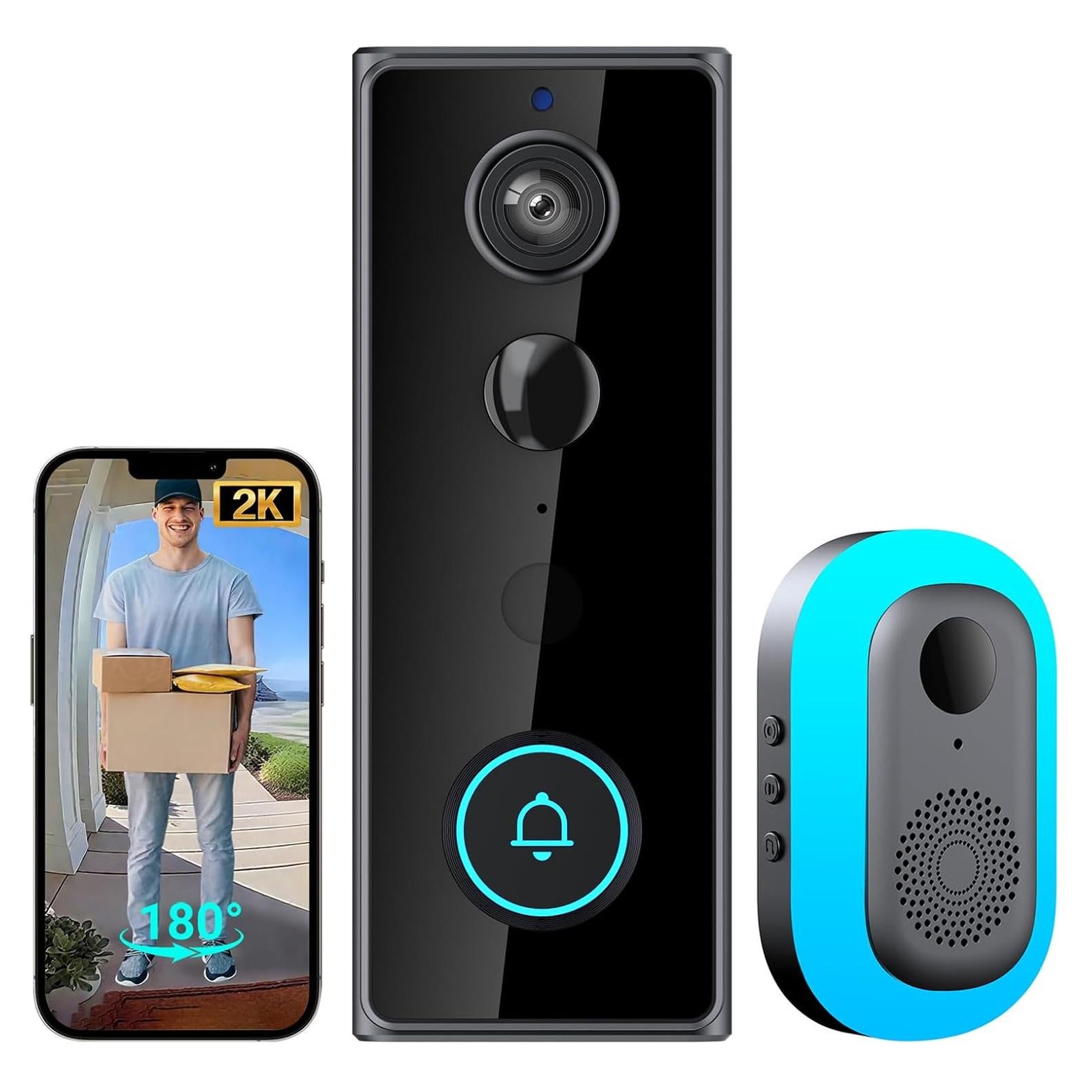 Cámara Timbre Video TTJ 2K WiFi 2.4GHz IP65 Visión Nocturna