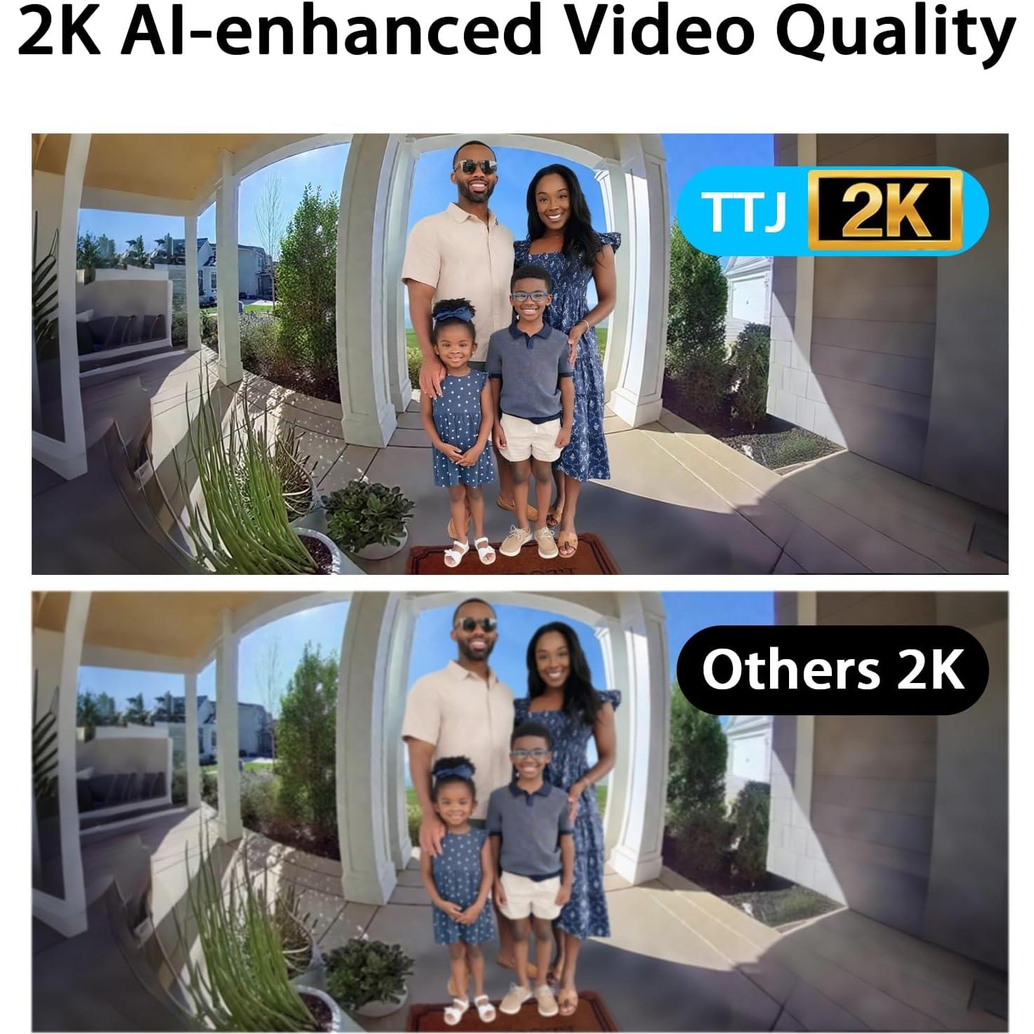 Cámara Timbre Video TTJ 2K WiFi 2.4GHz IP65 Visión Nocturna