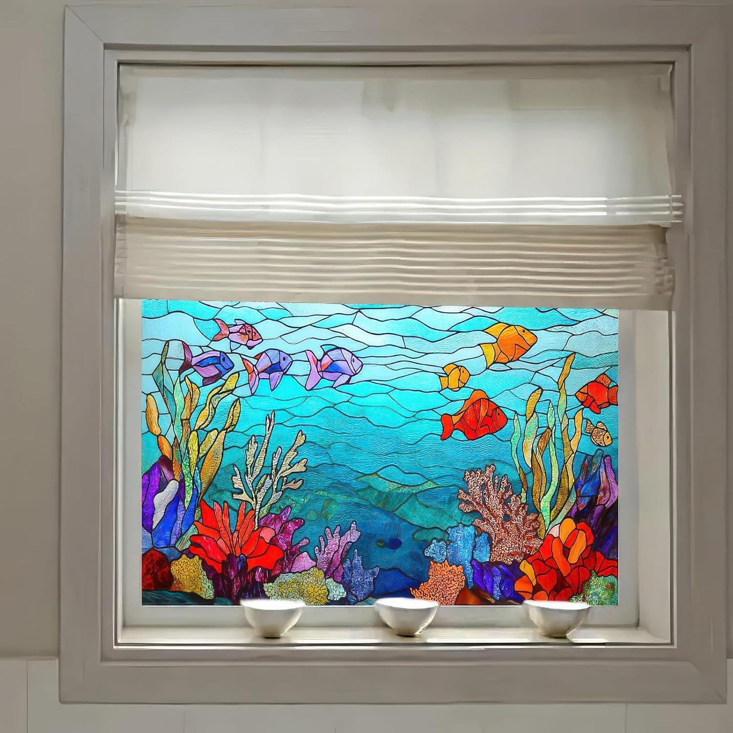 Película de Ventana Decorativa BlissYard 100x45 cm Submarina