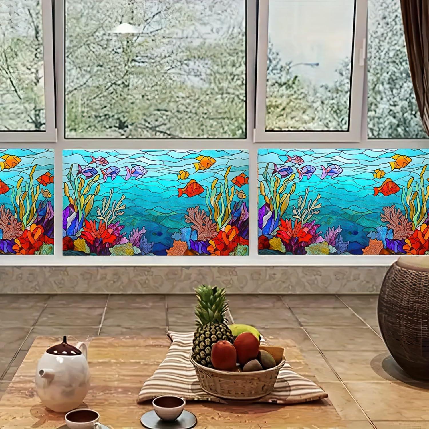 Película de Ventana Decorativa BlissYard 100x45 cm Submarina