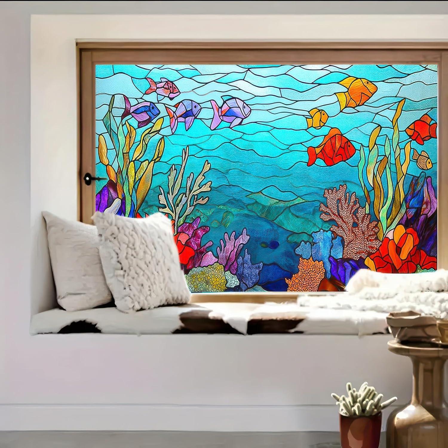 Película de Ventana Decorativa BlissYard 100x45 cm Submarina