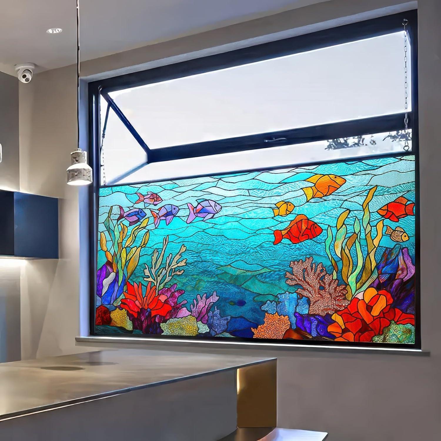 Película de Ventana Decorativa BlissYard 100x45 cm Submarina