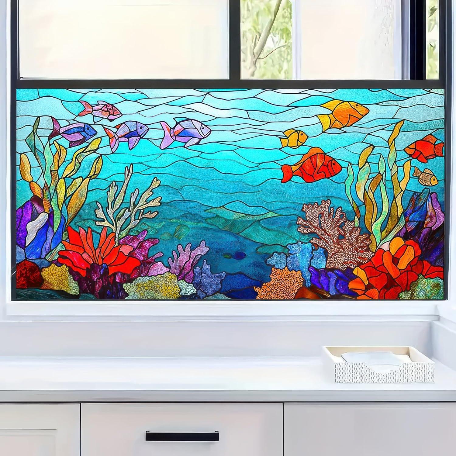 Película de Ventana Decorativa BlissYard 100x45 cm Submarina