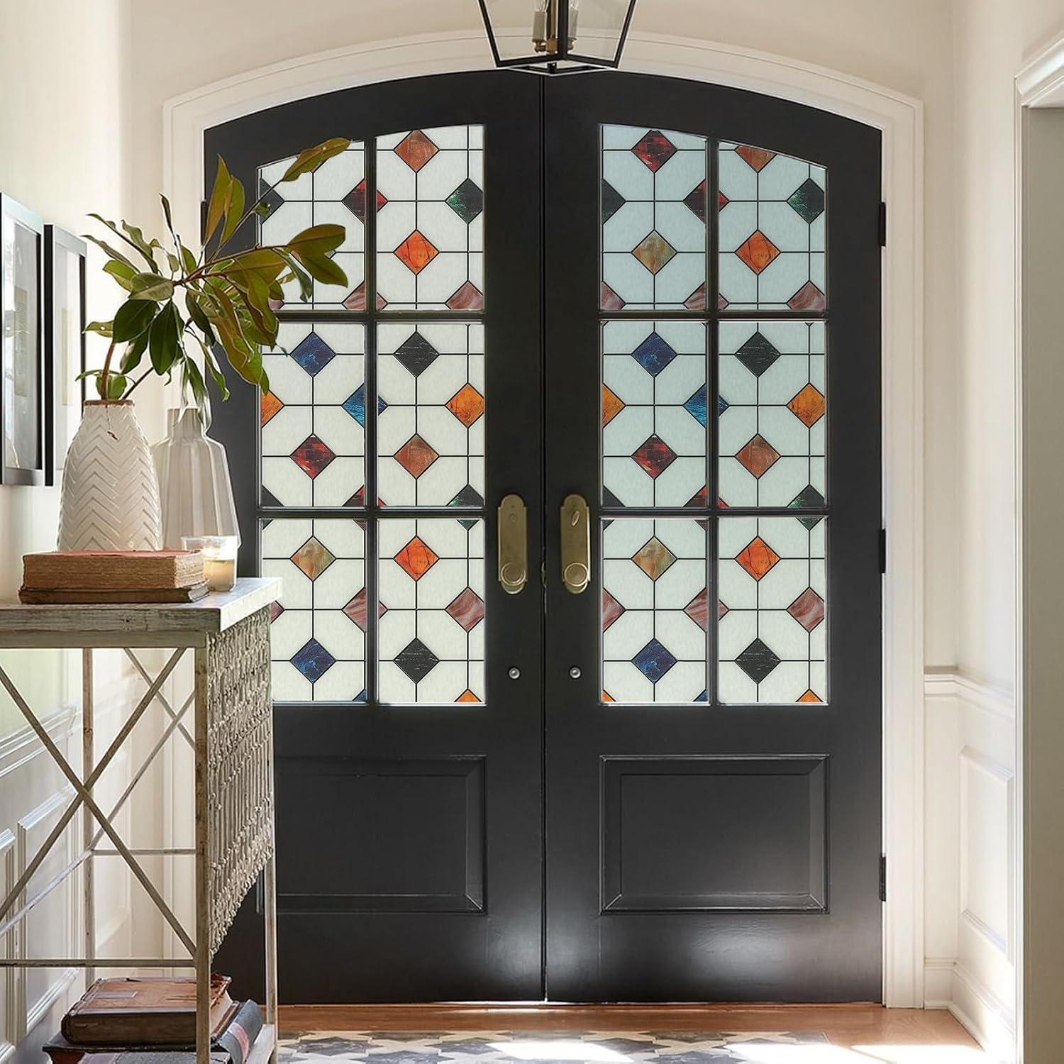 Película de Ventana Templada DKTIE 45x200cm, Patrón Geométrico