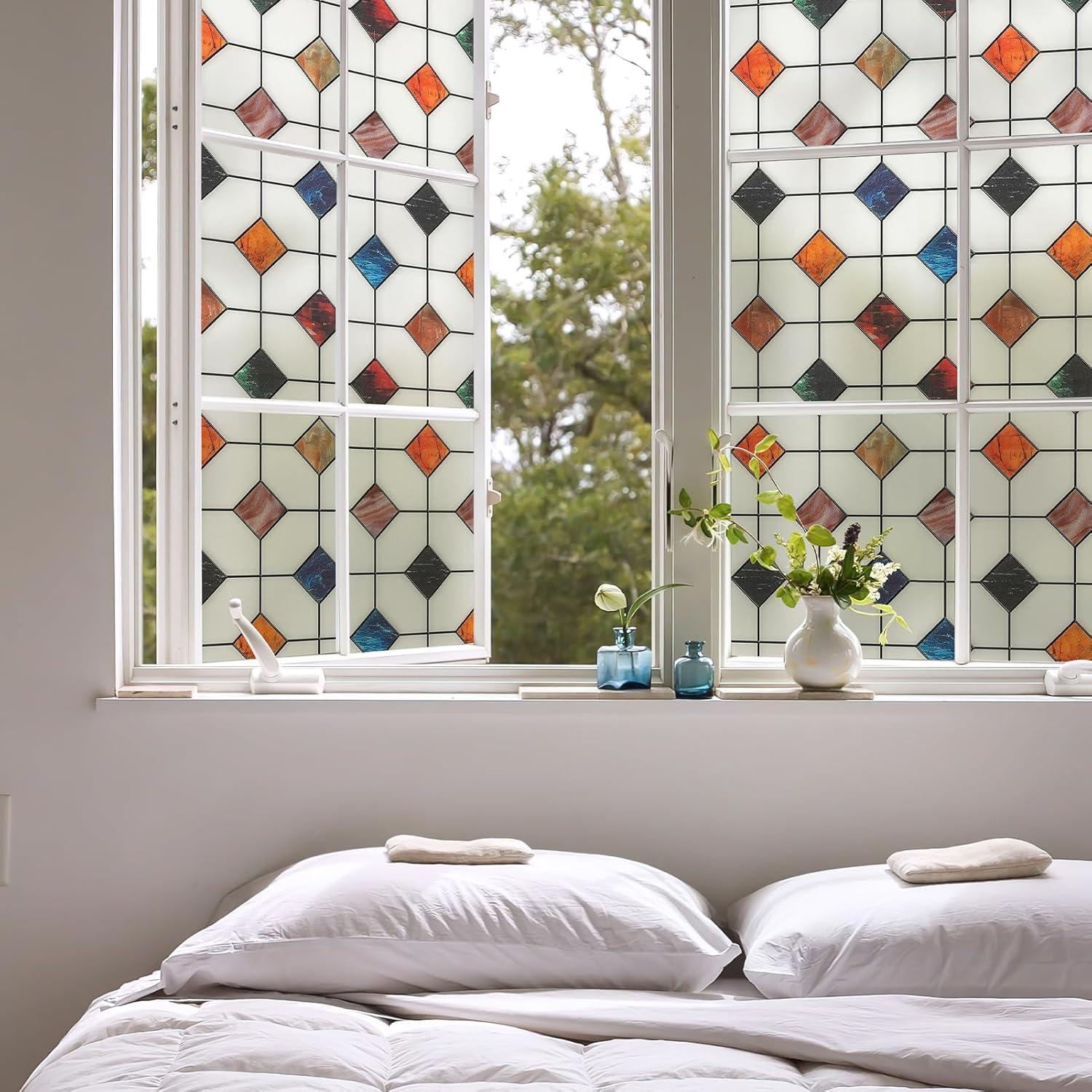 Película de Ventana Templada DKTIE 45x200cm, Patrón Geométrico