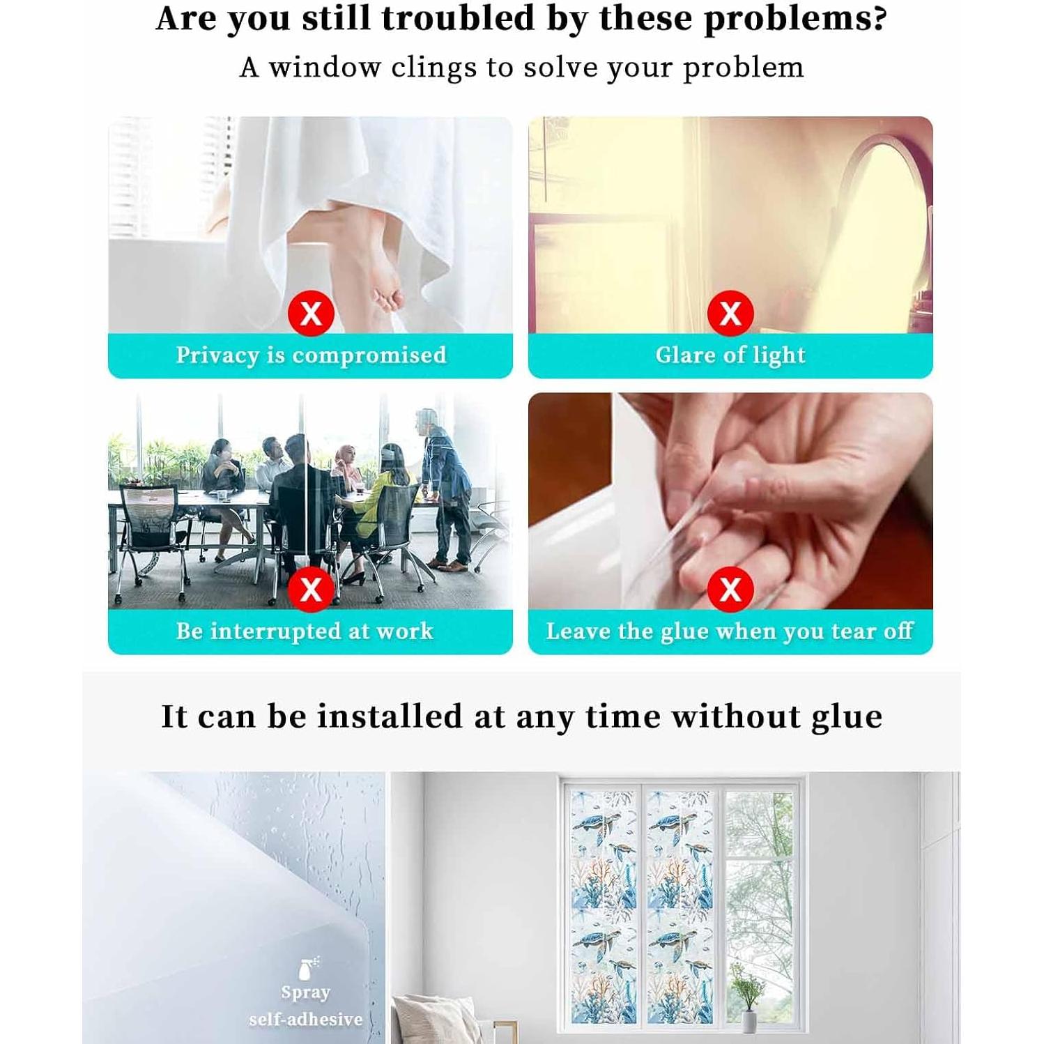 Película de Privacidad para Ventanas Zadaling 45x200cm Oceánica