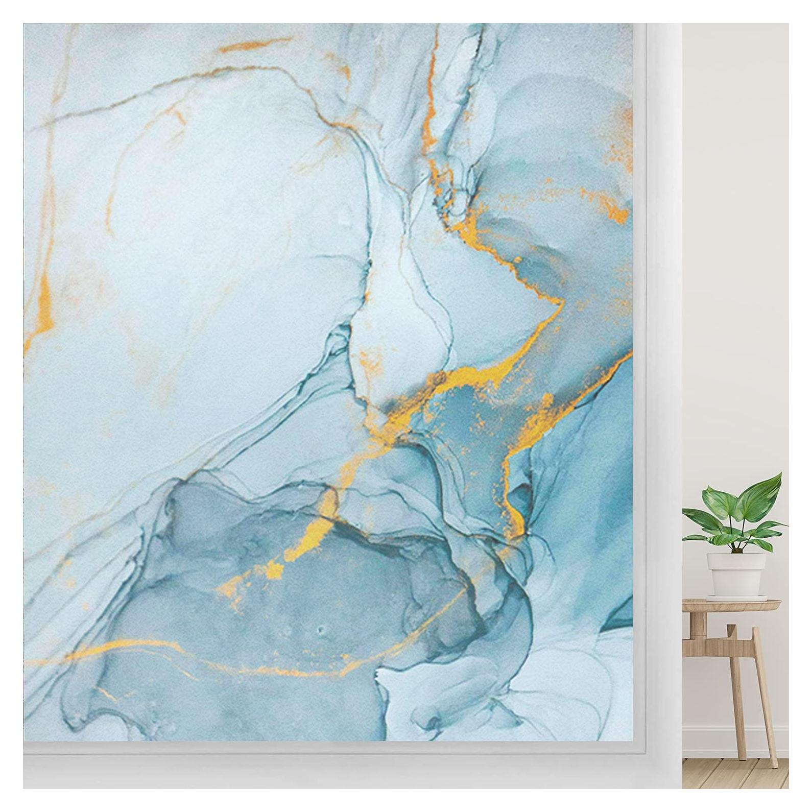 Película de Ventana de Privacidad Myronsa 45x100 cm Mármol