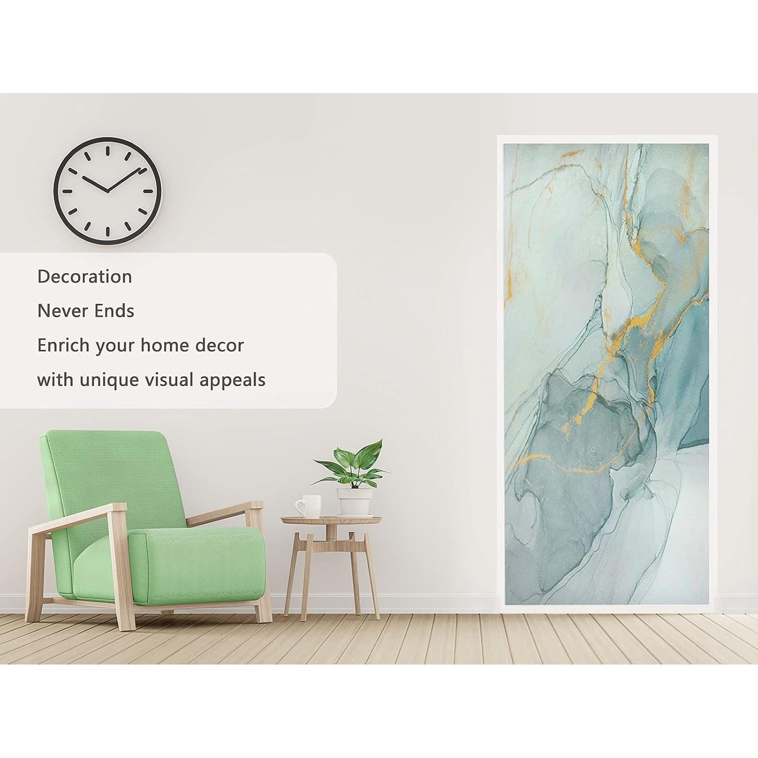 Película de Ventana de Privacidad Myronsa 45x100 cm Mármol