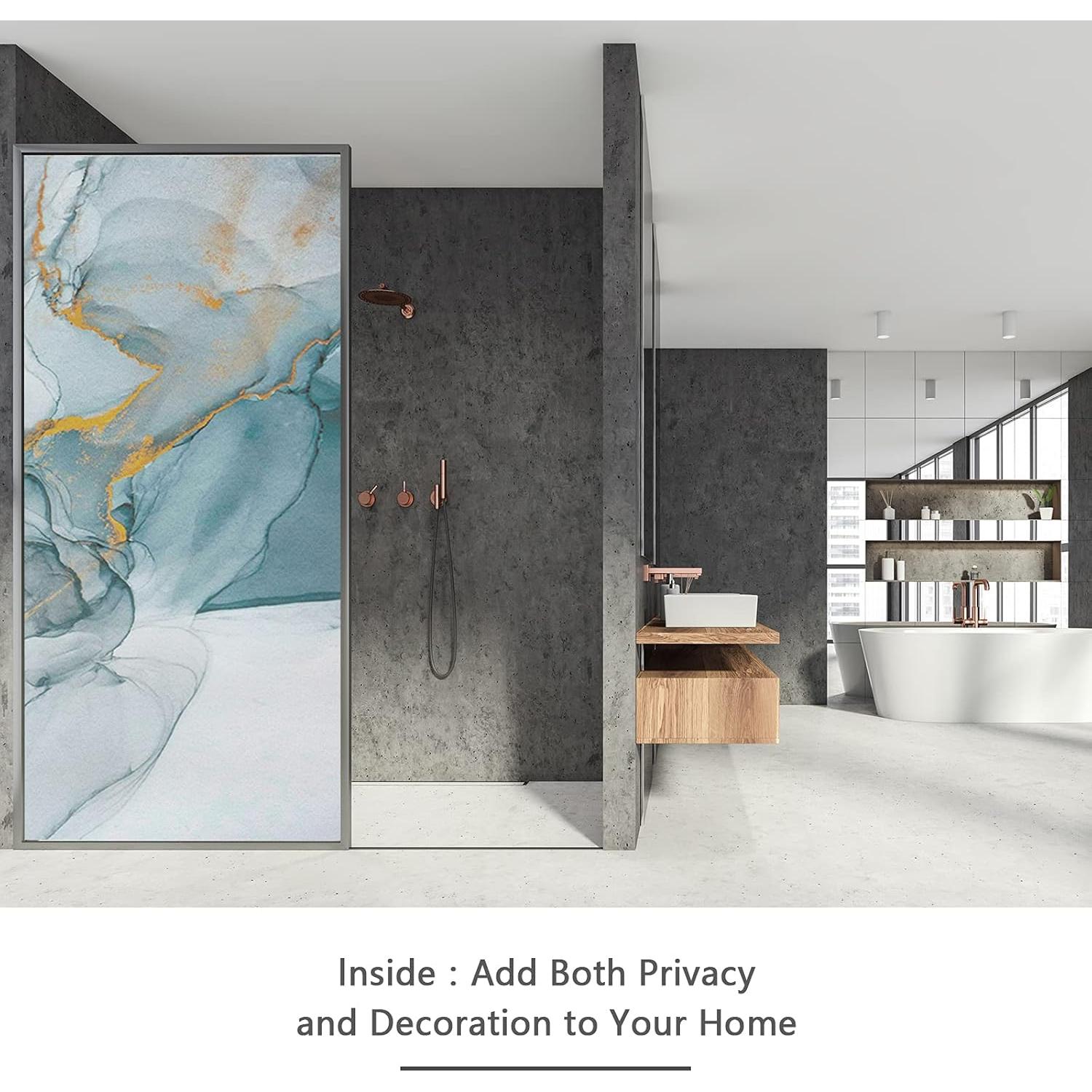 Película de Ventana de Privacidad Myronsa 45x100 cm Mármol