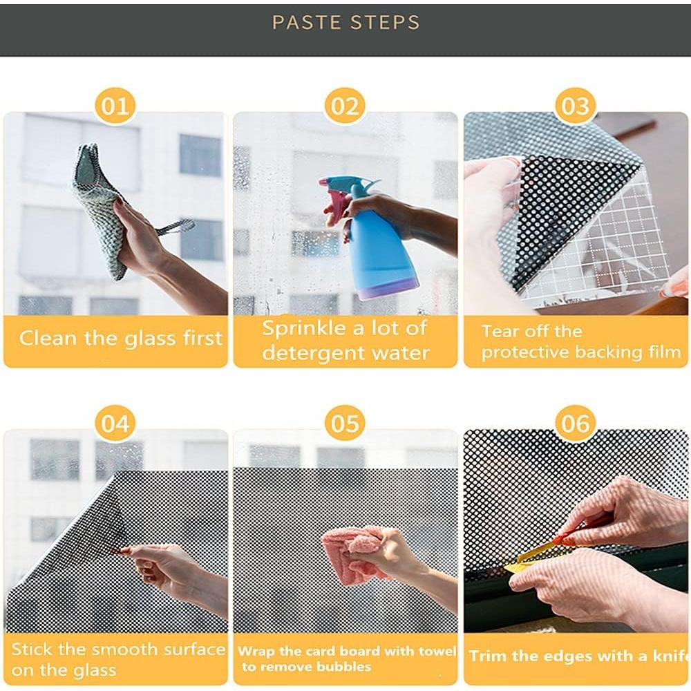 Película de Ventana de Privacidad Moyishi 43x198 cm Vinilo Negro