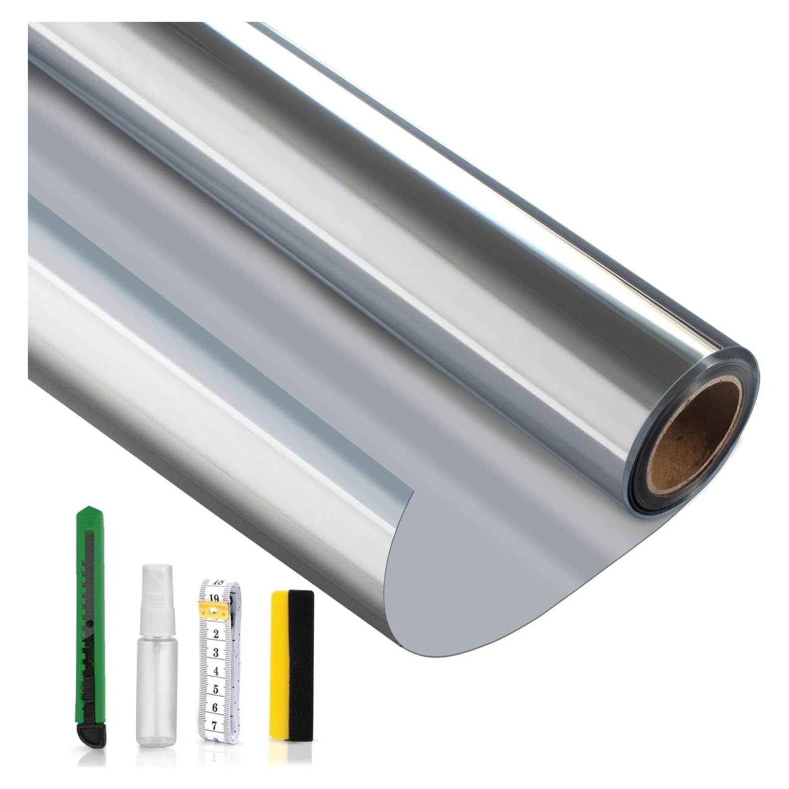 Película Reflectante Unidireccional Agmovoue 43.9x200 cm Plata