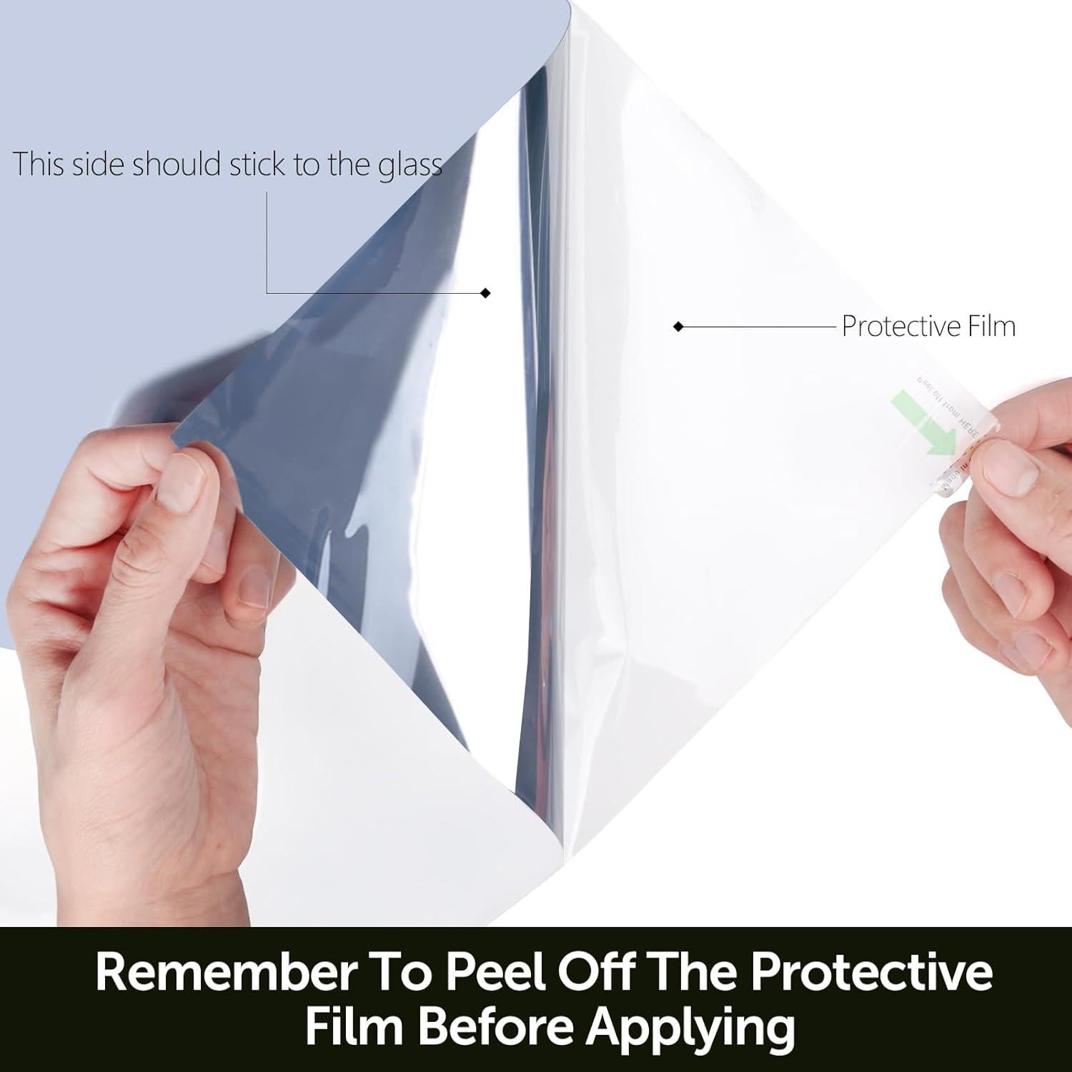 Película Reflectante Unidireccional Agmovoue 43.9x200 cm Plata