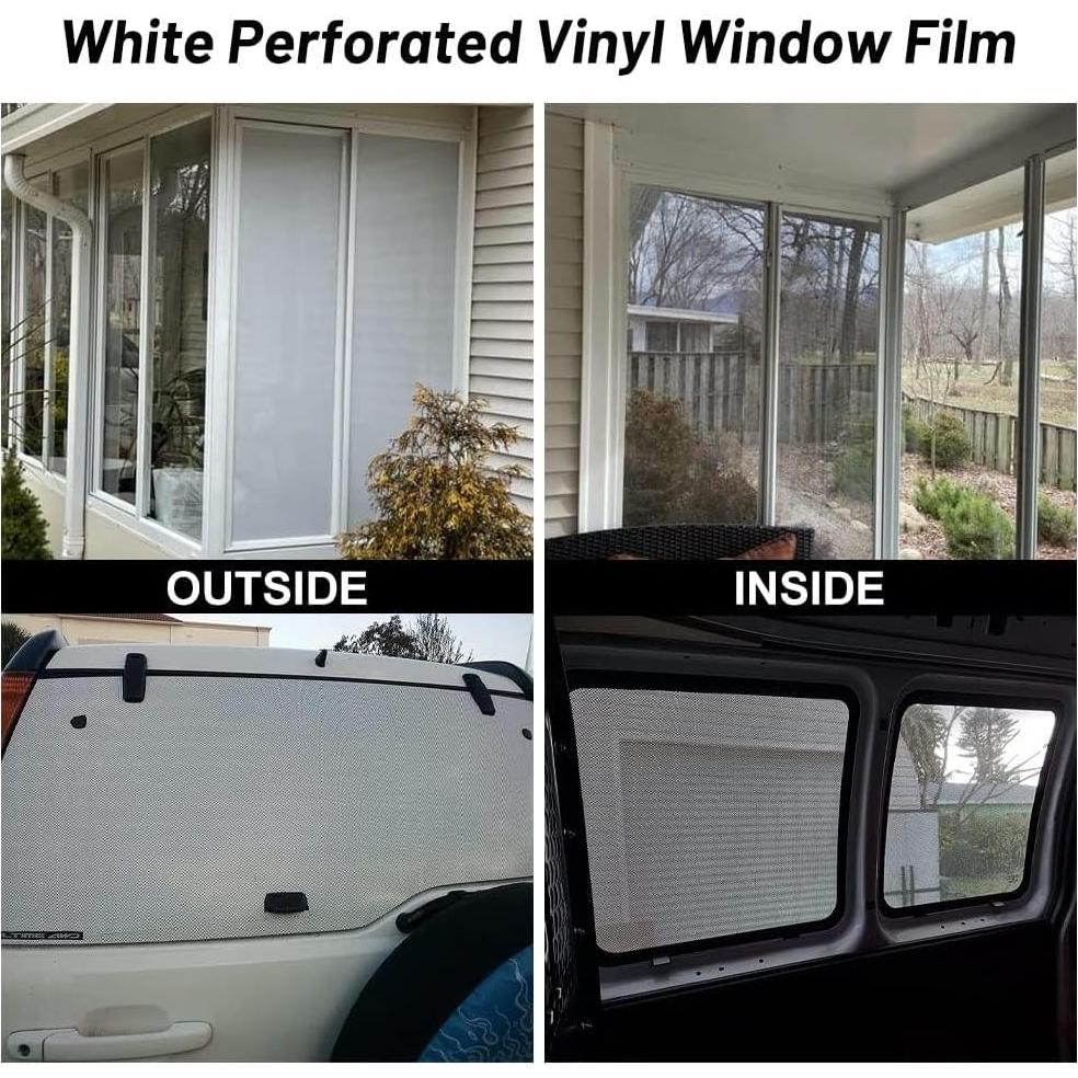 Película de Ventana de Privacidad XhuangTech 30x120cm PVC Blanco