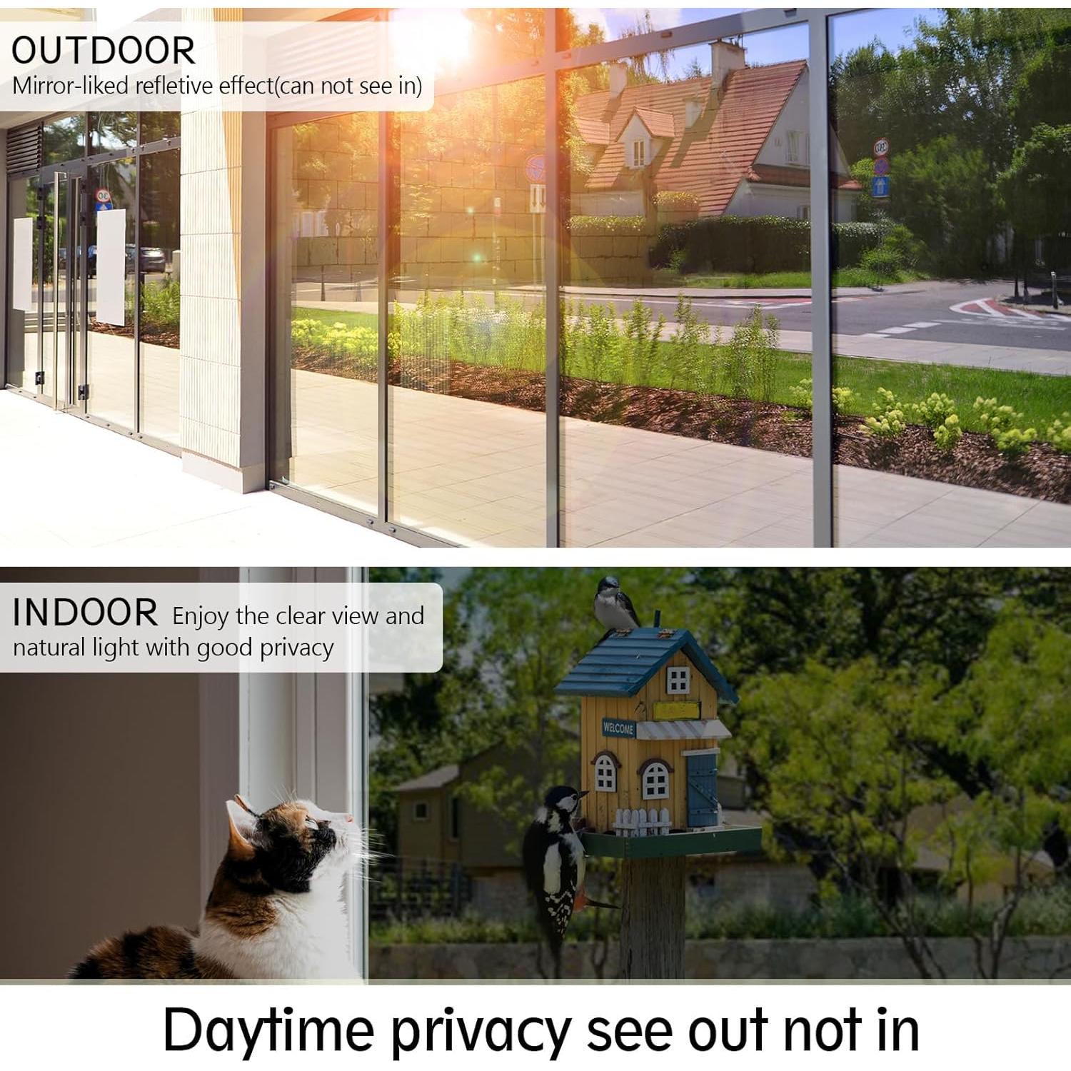 Película de Ventana Reflectante LOHOMEVE 44.5x198.1cm Anti UV