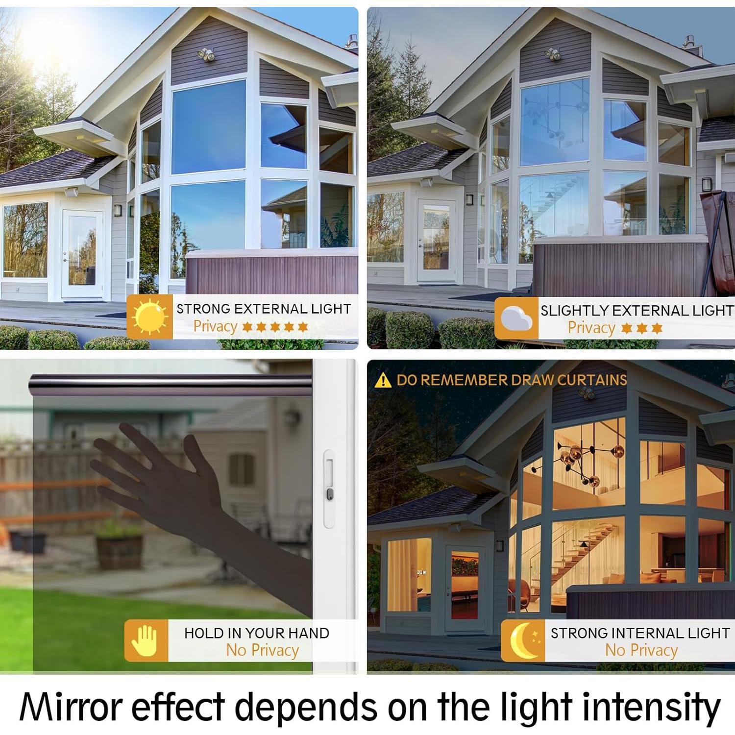 Película de Ventana Reflectante LOHOMEVE 44.5x198.1cm Anti UV