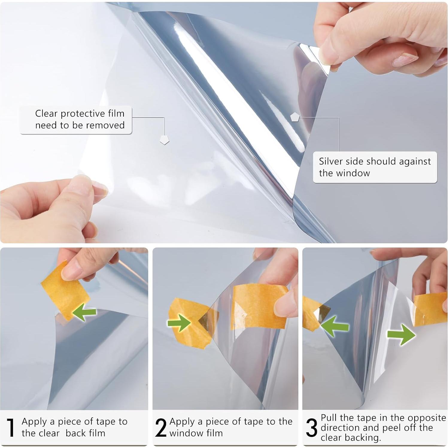 Película de Ventana Reflectante LOHOMEVE 44.5x198.1cm Anti UV