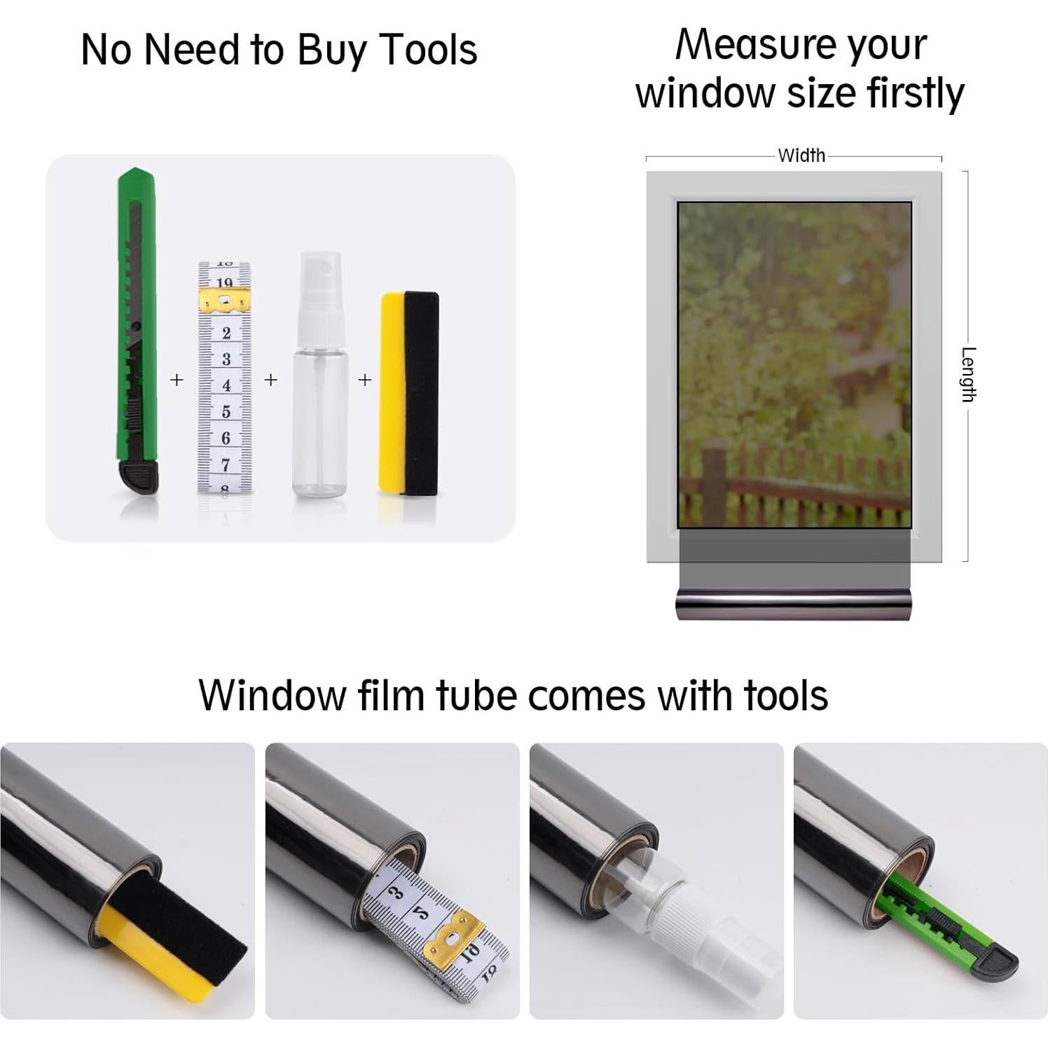 Película de Ventana Reflectante LOHOMEVE 44.5x198.1cm Anti UV