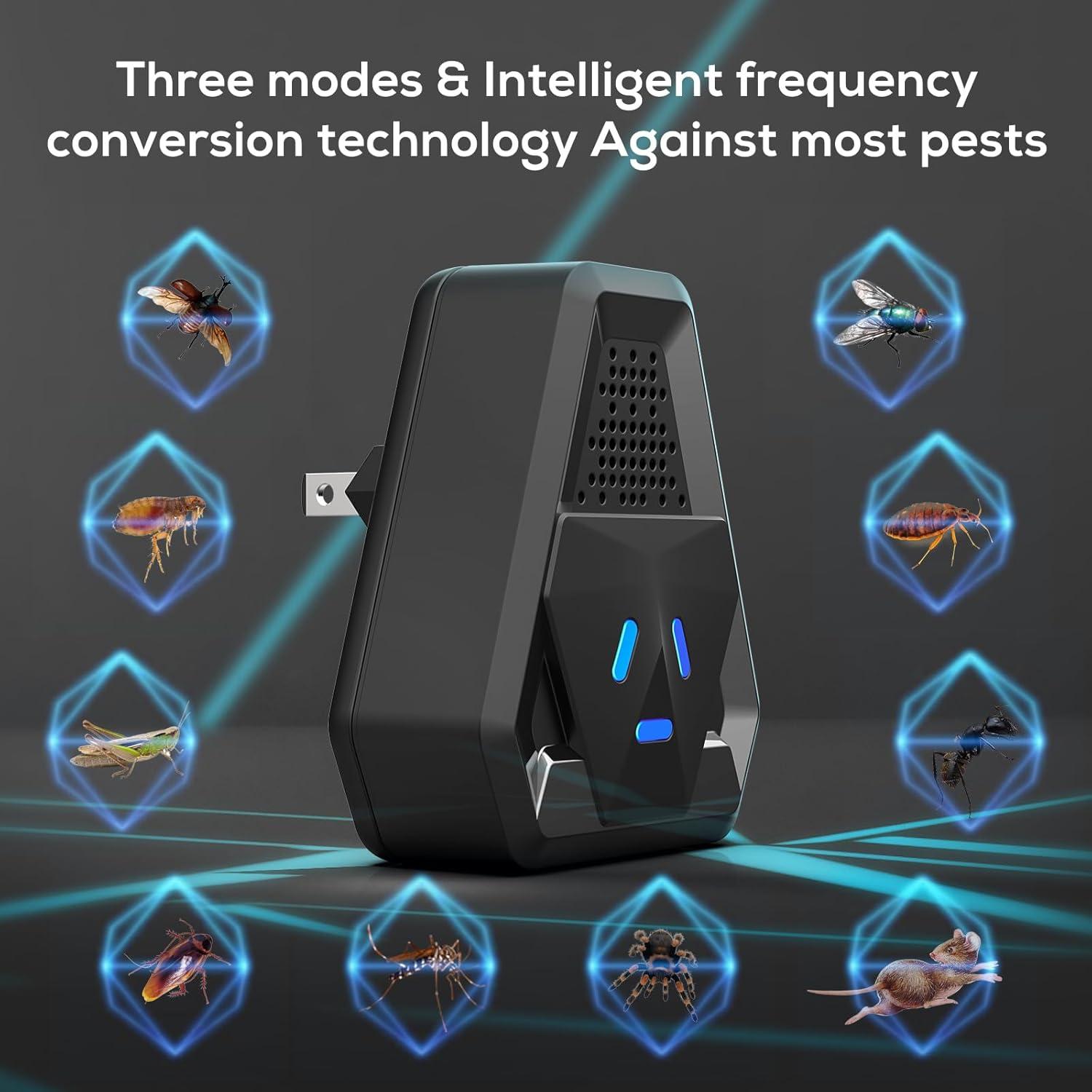 Repelente Ultrasónico Mejorado 2025 - 6 Paquetes para Plagas