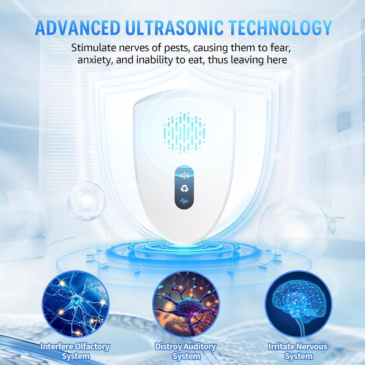 Repelente Ultrasónico de Plagas FEARLEFT - Paquete de 6