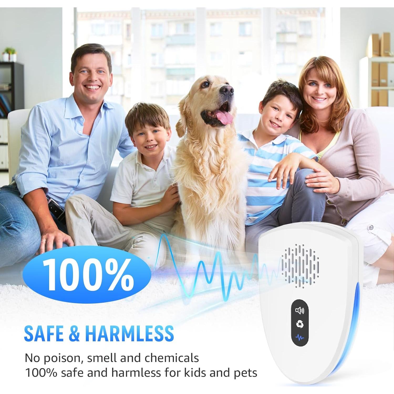 Repelente Ultrasónico de Plagas FEARLEFT - Paquete de 6