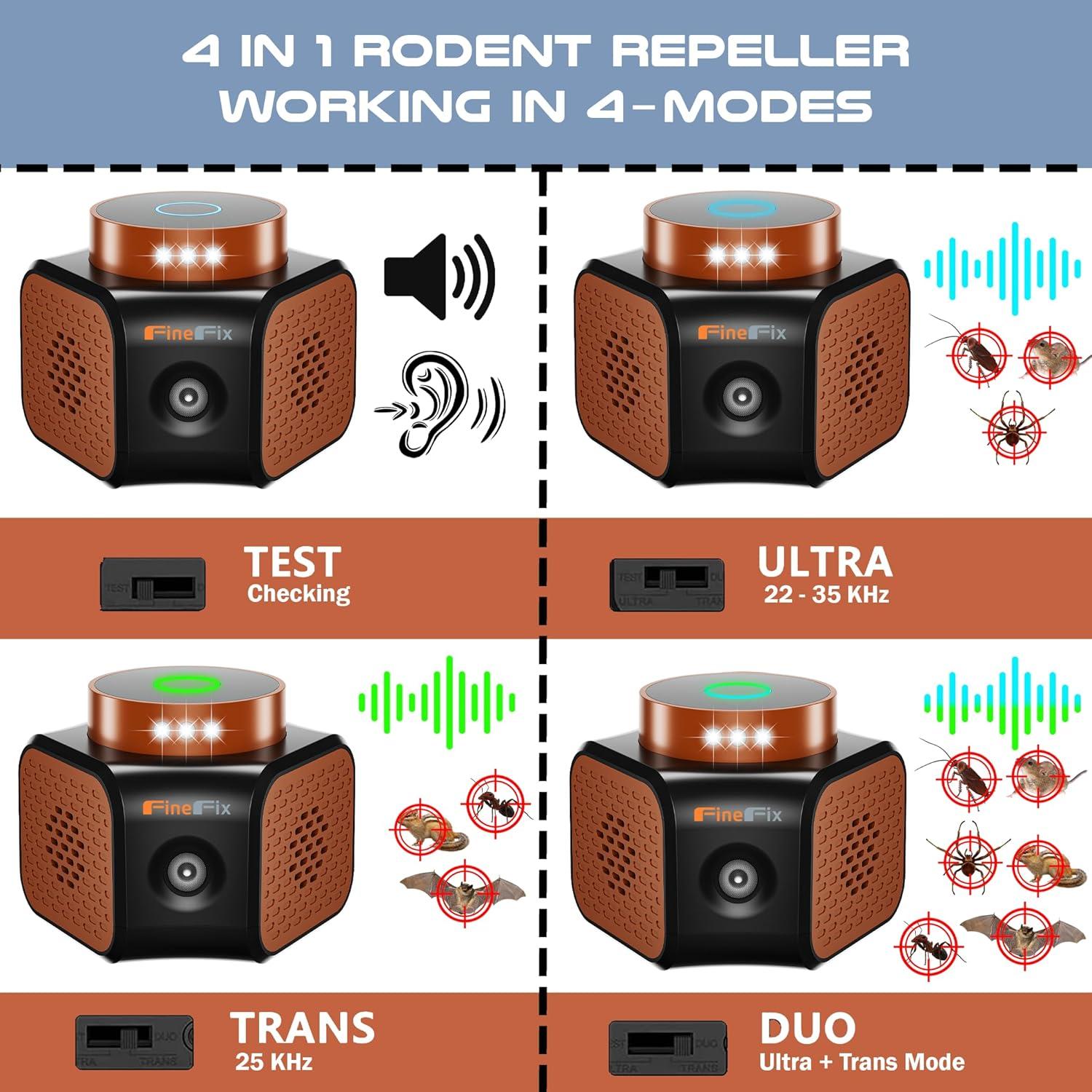 Repelente Ultrasonico FineFix UR25 para Ratones 360° 1 Unidad