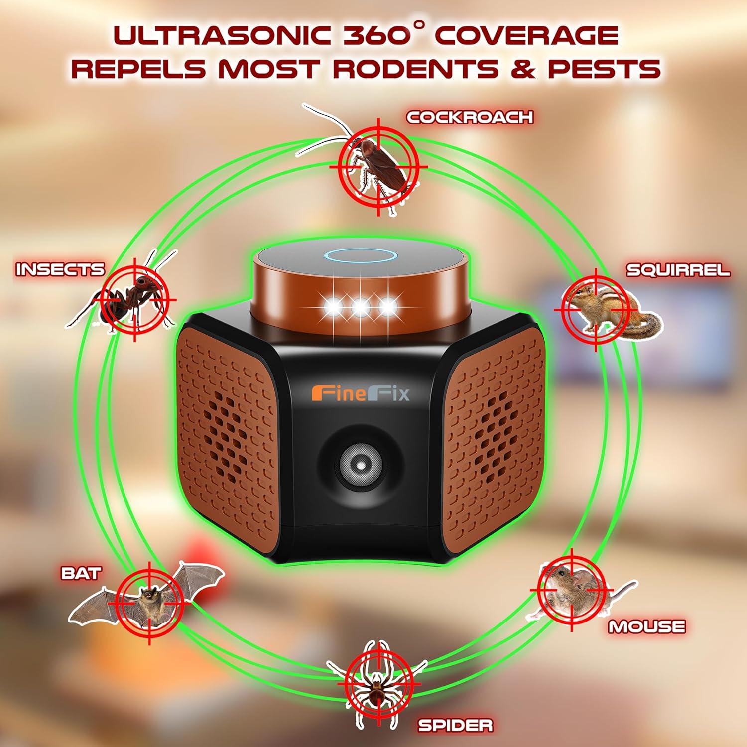 Repelente Ultrasonico FineFix UR25 para Ratones 360° 1 Unidad