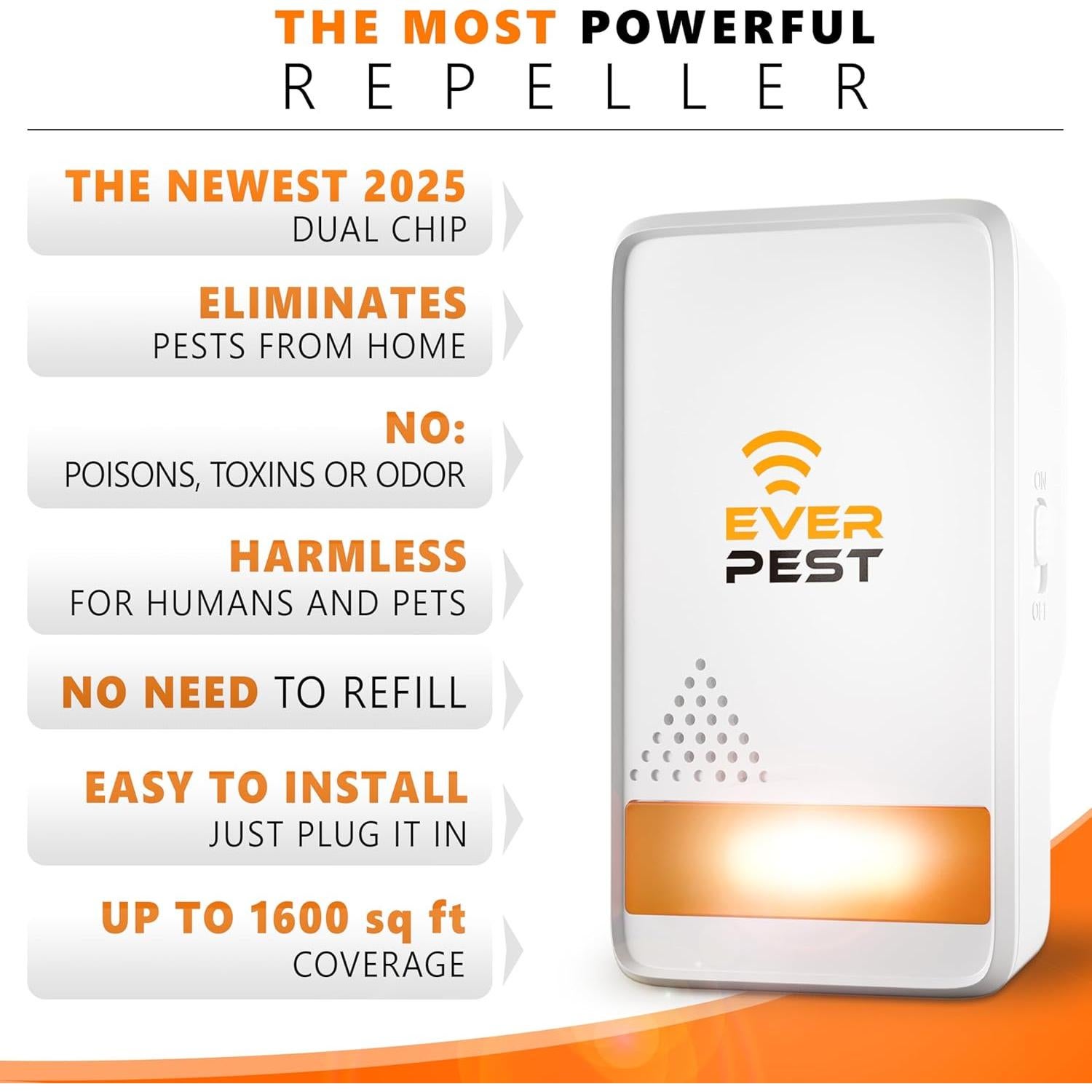 Repelente Ultrasónico Enchufable Ever Pest - 2 Unidades