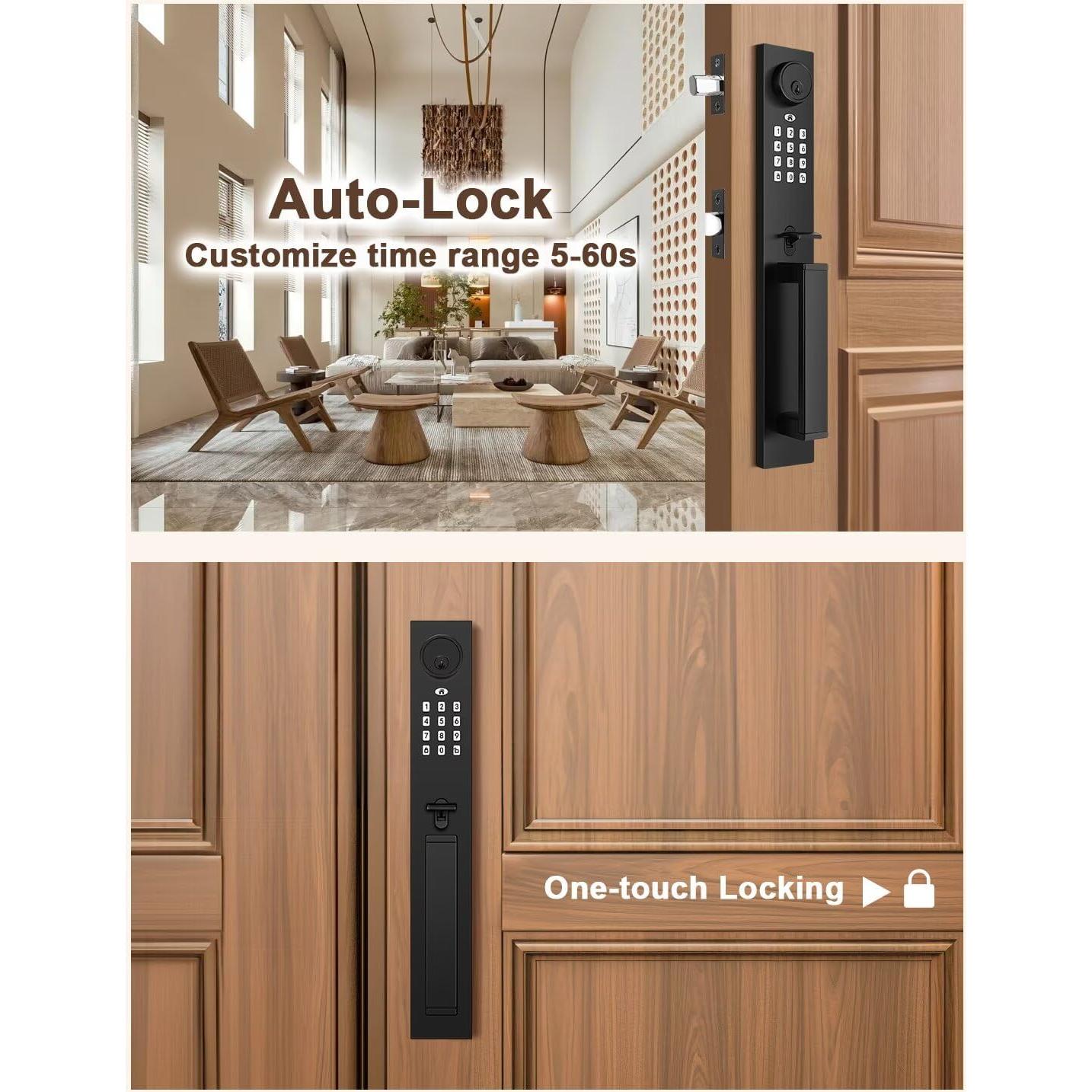 Cerradura Inteligente Tinewa DLEDC9902BK con Manijas y Control APP