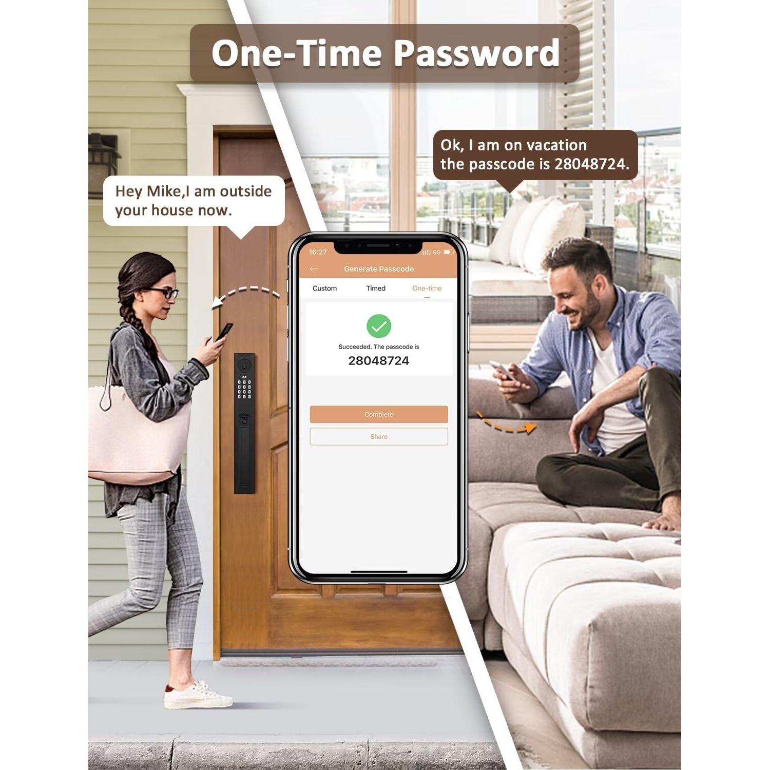 Cerradura Inteligente Tinewa DLEDC9902BK con Manijas y Control APP