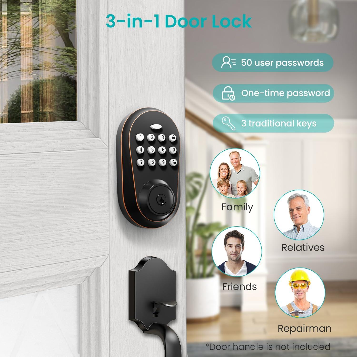 Cerradura Electrónica Inteligente Kuelor con Teclado y Alarma