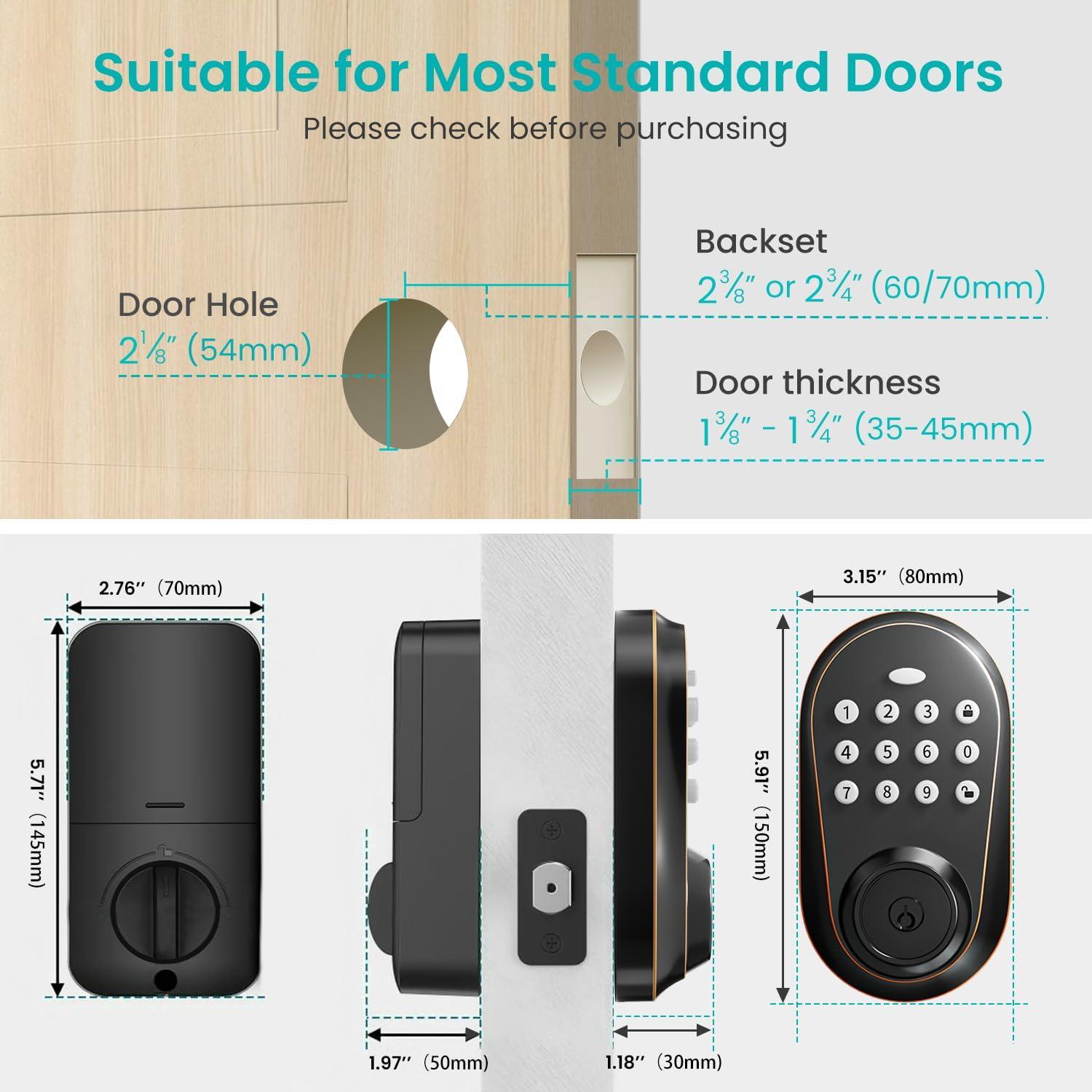 Cerradura Electrónica Inteligente Kuelor con Teclado y Alarma