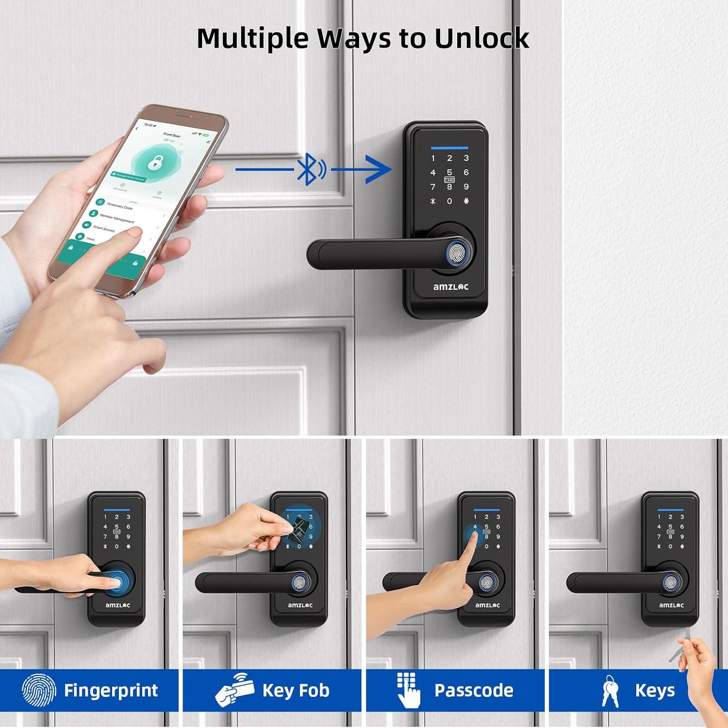 Cerradura Inteligente AMZLOC con Huella Dactilar y App Bluetooth