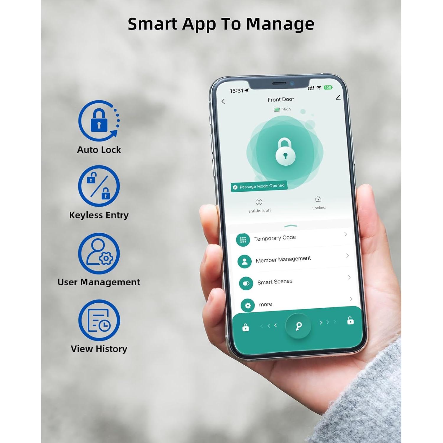 Cerradura Inteligente AMZLOC con Huella Dactilar y App Bluetooth