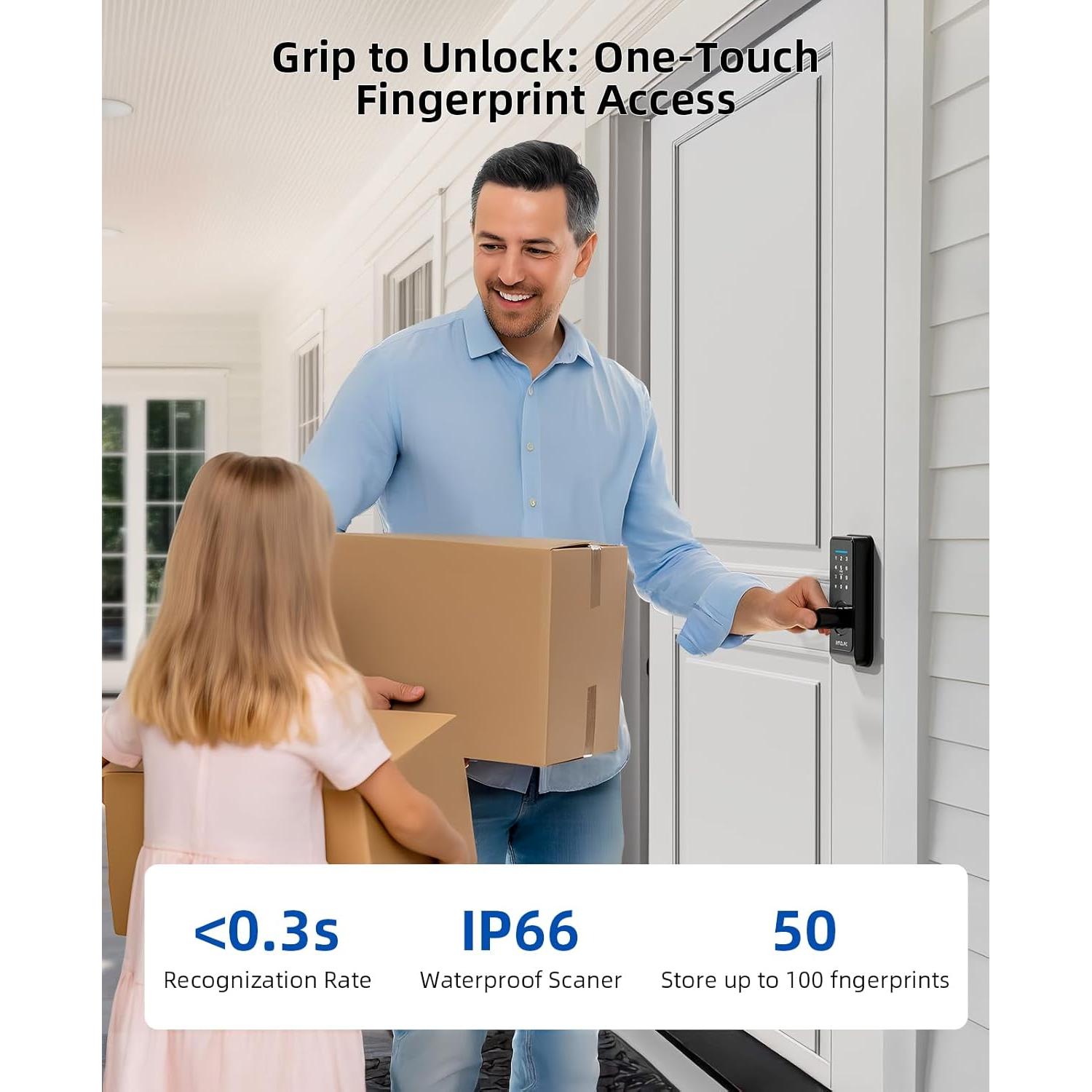 Cerradura Inteligente AMZLOC con Huella Dactilar y App Bluetooth