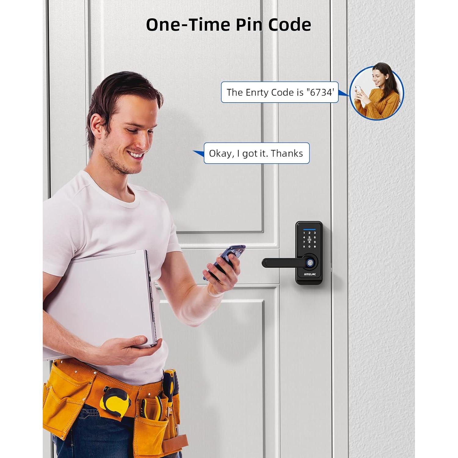 Cerradura Inteligente AMZLOC con Huella Dactilar y App Bluetooth