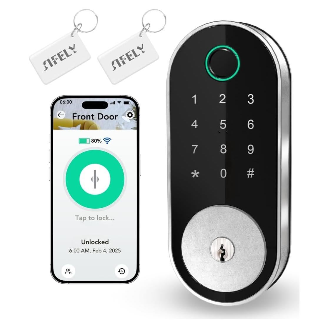 Cerradura Inteligente Sifely O con WiFi y Teclado - Acceso Remoto