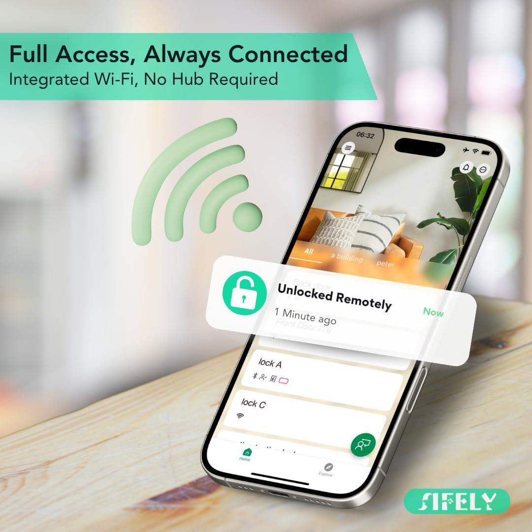 Cerradura Inteligente Sifely O con WiFi y Teclado - Acceso Remoto