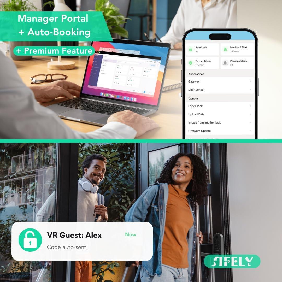Cerradura Inteligente Sifely O con WiFi y Teclado - Acceso Remoto