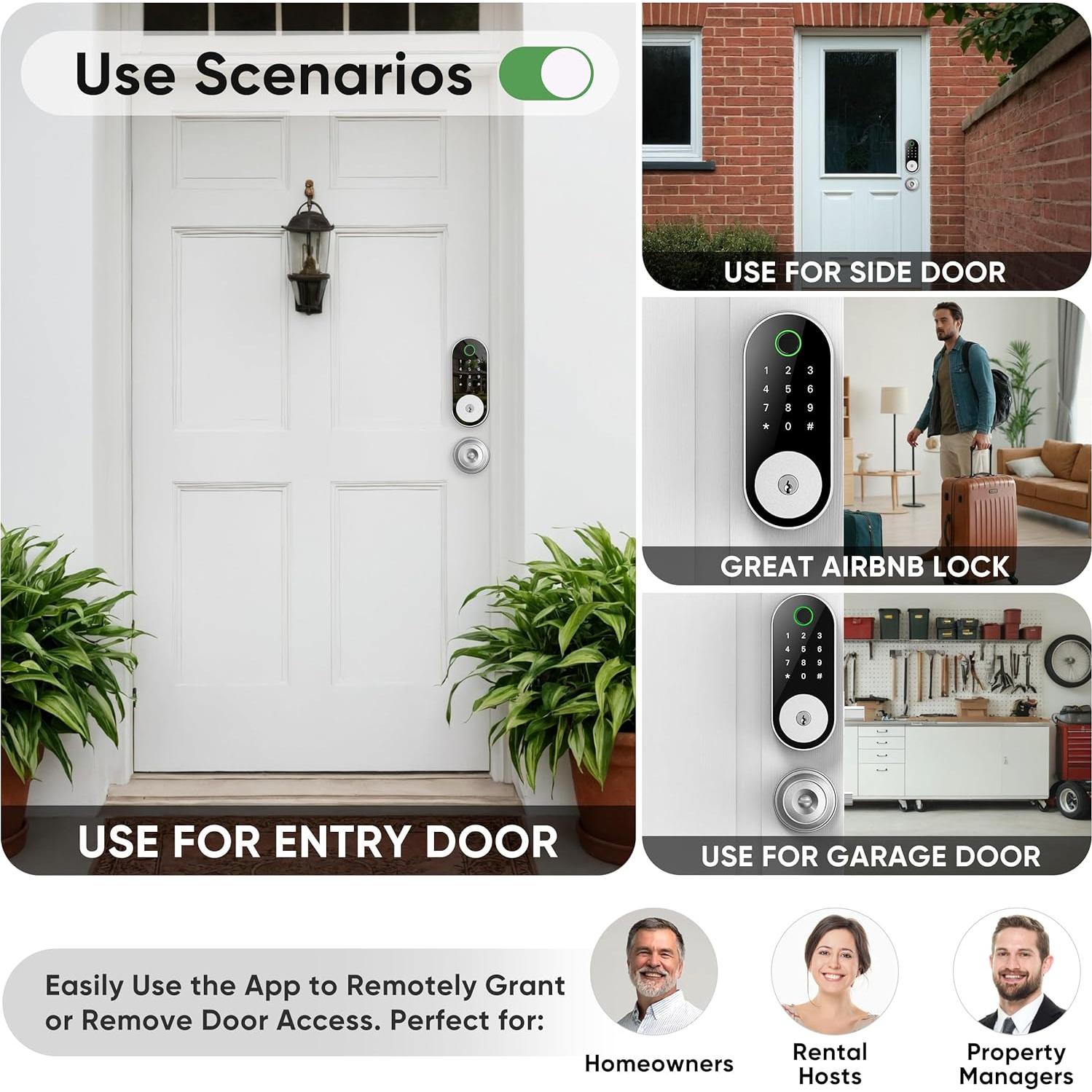 Cerradura Electrónica Dermum Modelo O con Teclado y Huella