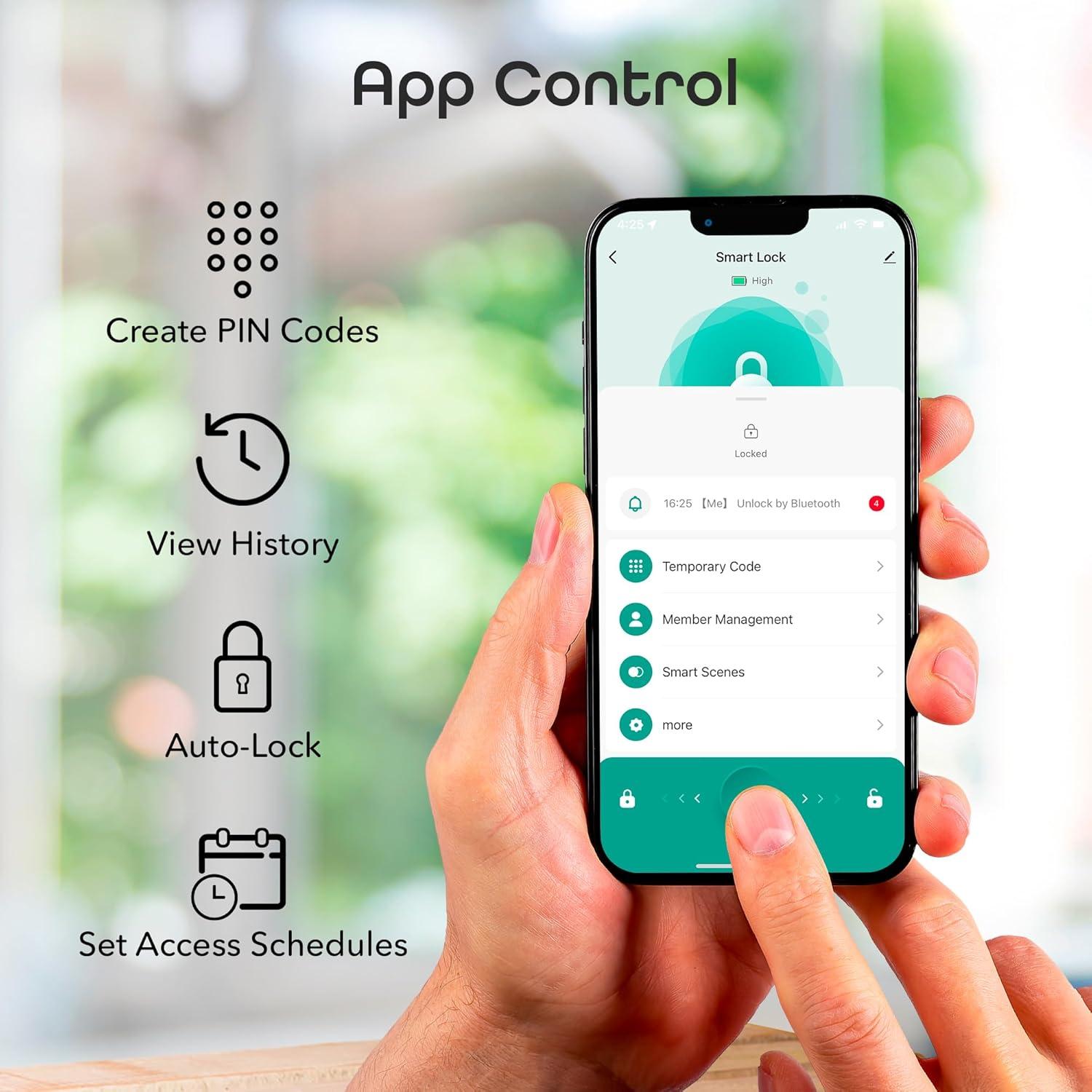 Cerradura inteligente Geeni con teclado y control por voz
