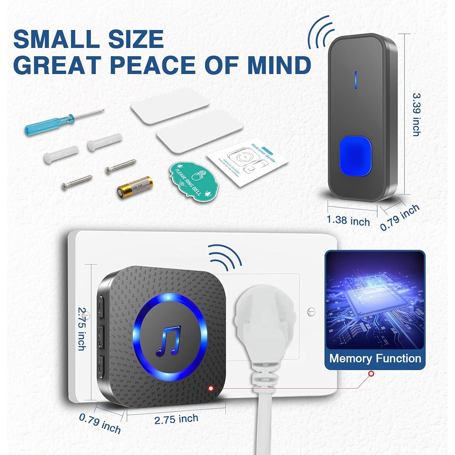 Timbre Inalámbrico SURFOU Impermeable 396m 55 Tonos 5 Volumen