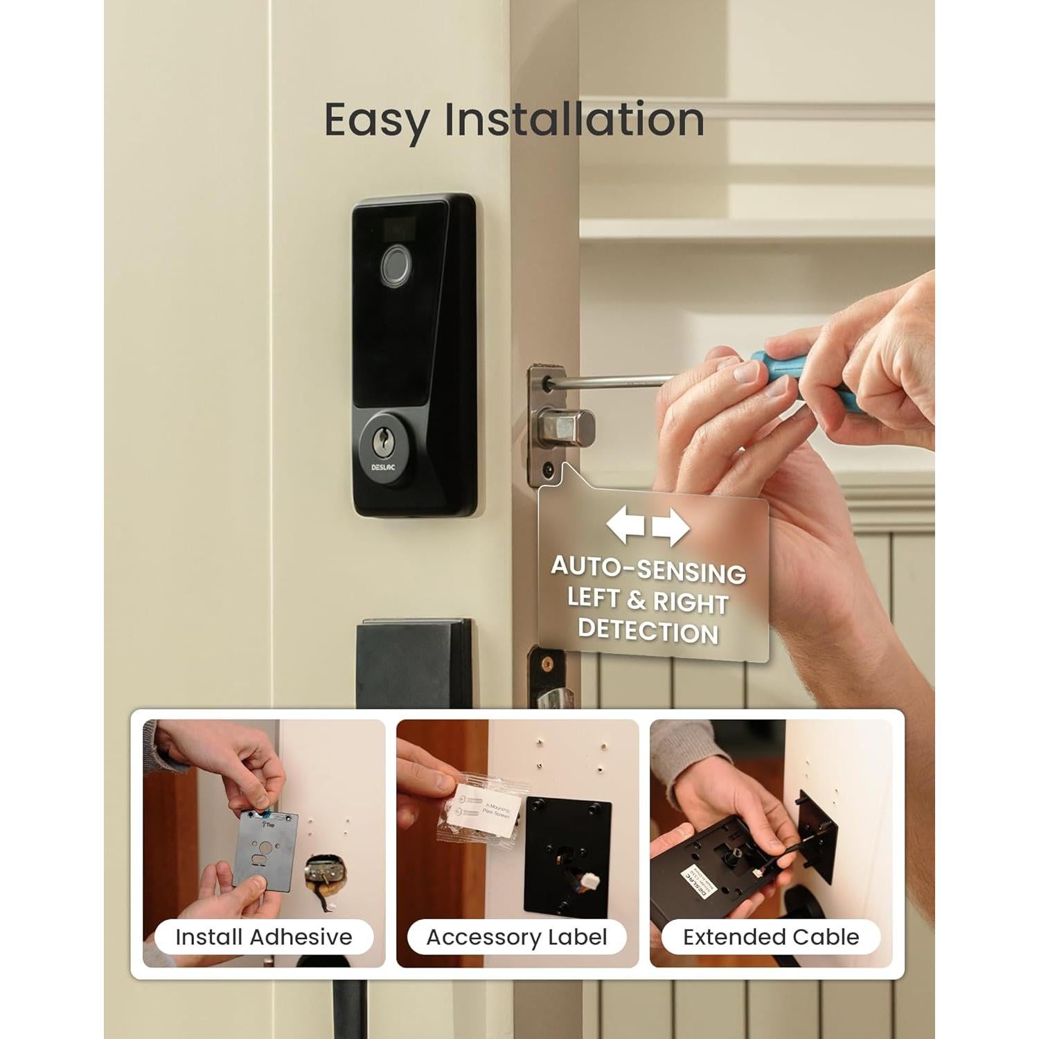 Cerradura Inteligente DESLOC D110 Plus Biométrica Wi-Fi Negro