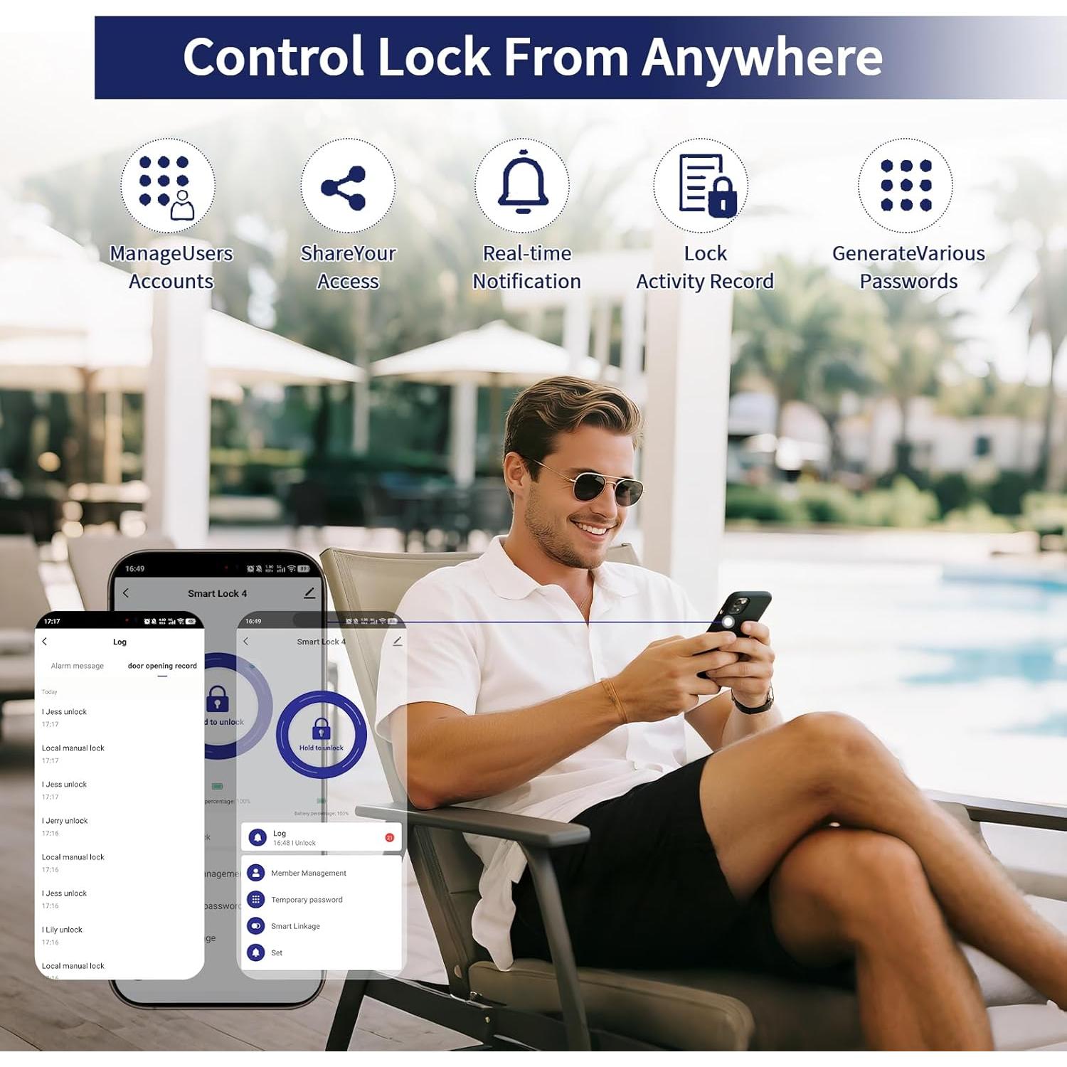 Cerradura Inteligente SnugSpot WiFi con Huella Dactilar y App