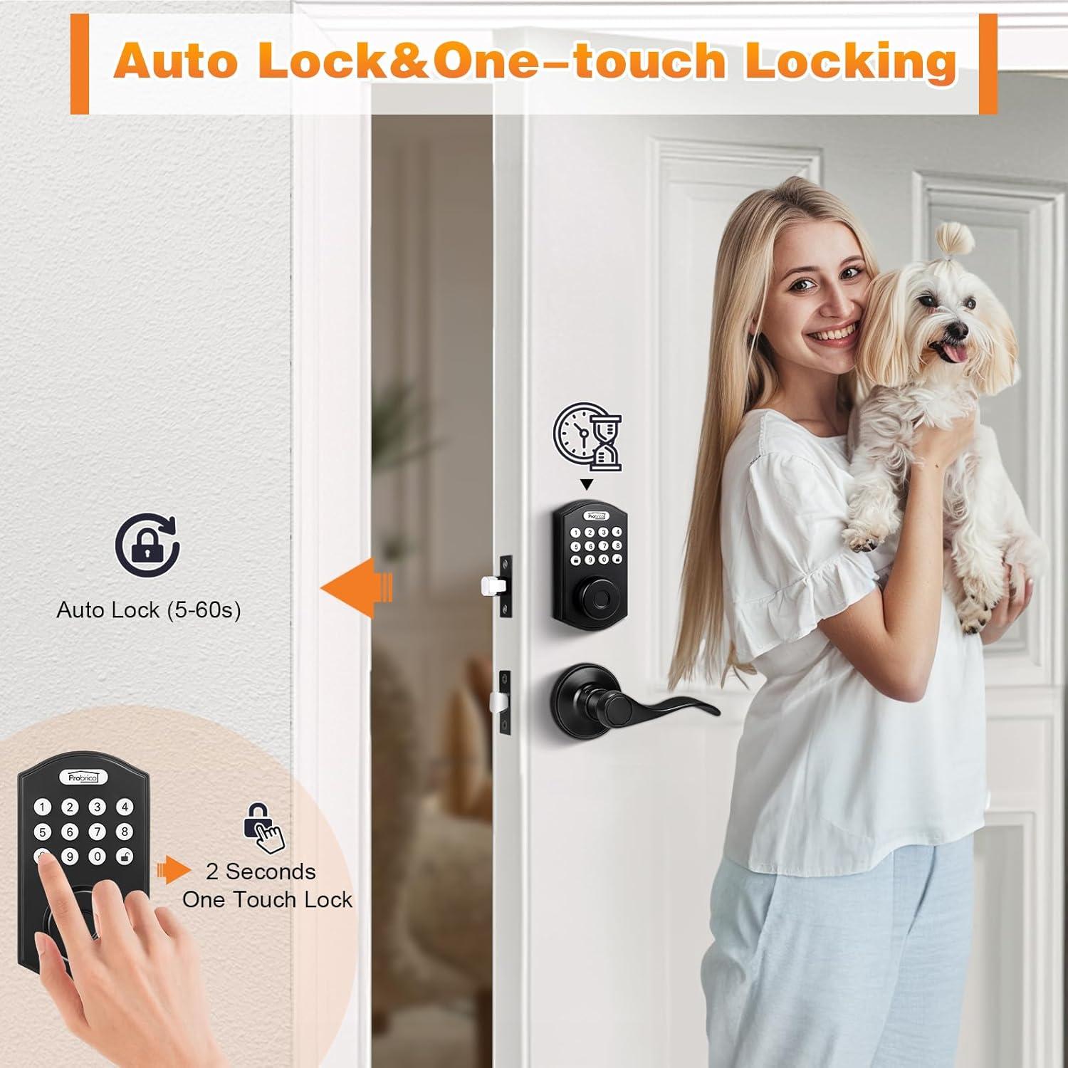 Cerradura Inteligente Probrico con Teclado y Huella Dactilar