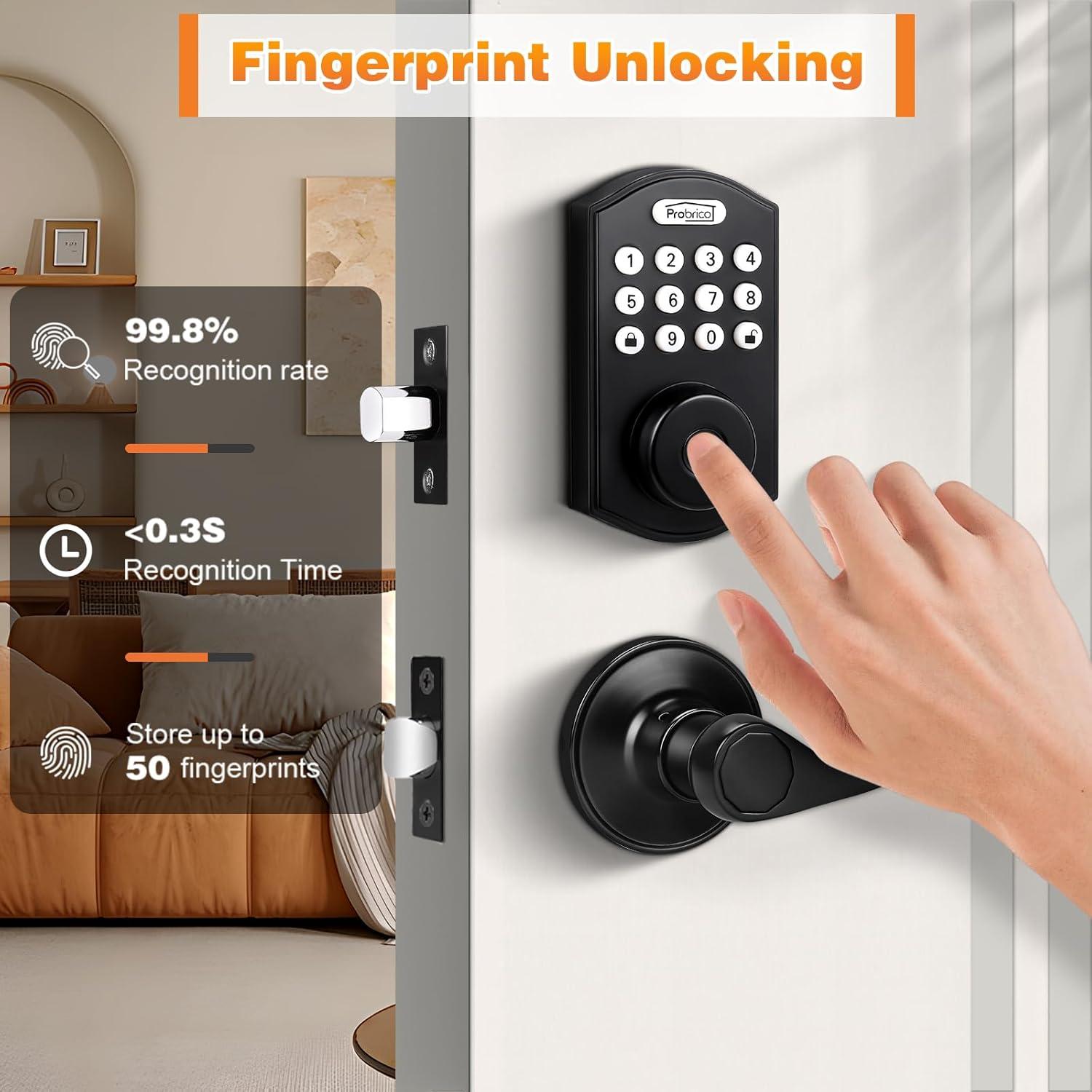 Cerradura Inteligente Probrico con Teclado y Huella Dactilar