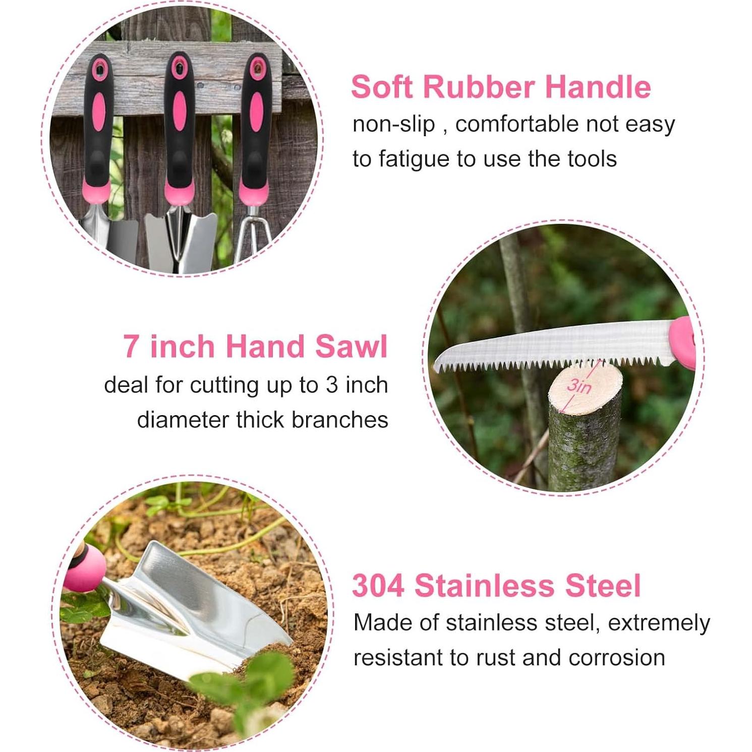 Juego de Herramientas de Jardinería YZNlife con Bolsa y Guantes