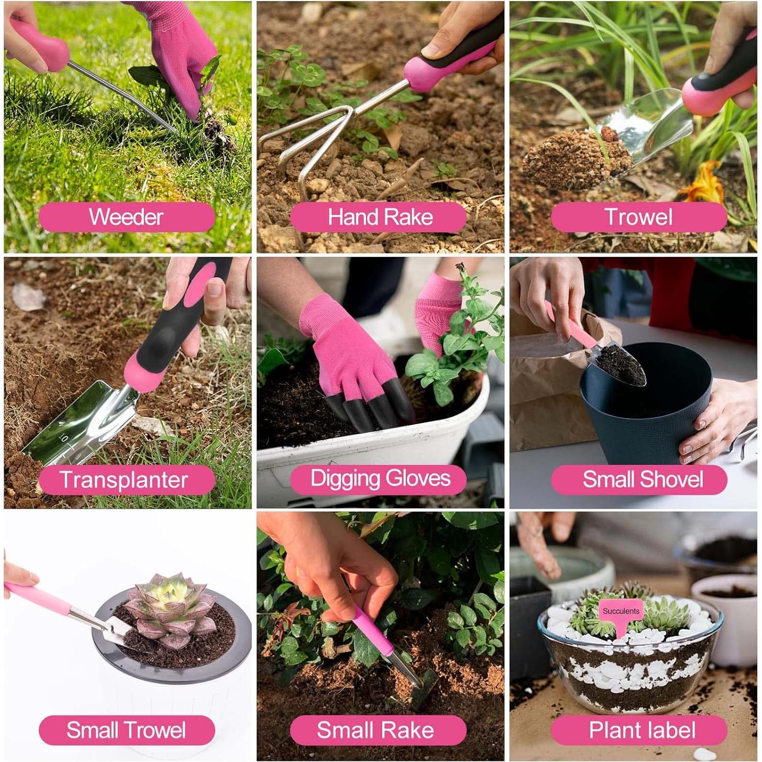 Juego de Herramientas de Jardinería YZNlife con Bolsa y Guantes
